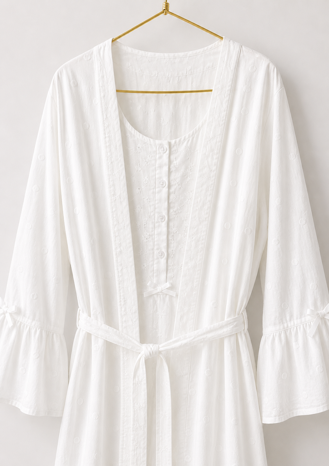 Maternal Robe Set: Short Sleeve Nighty And Robe