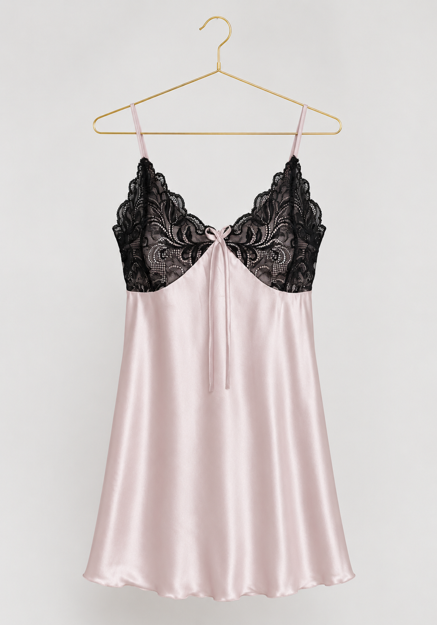 Schiffon Satin Short Robe Set: Satin Babydoll With Dantel On Cups And Schiffon Robe