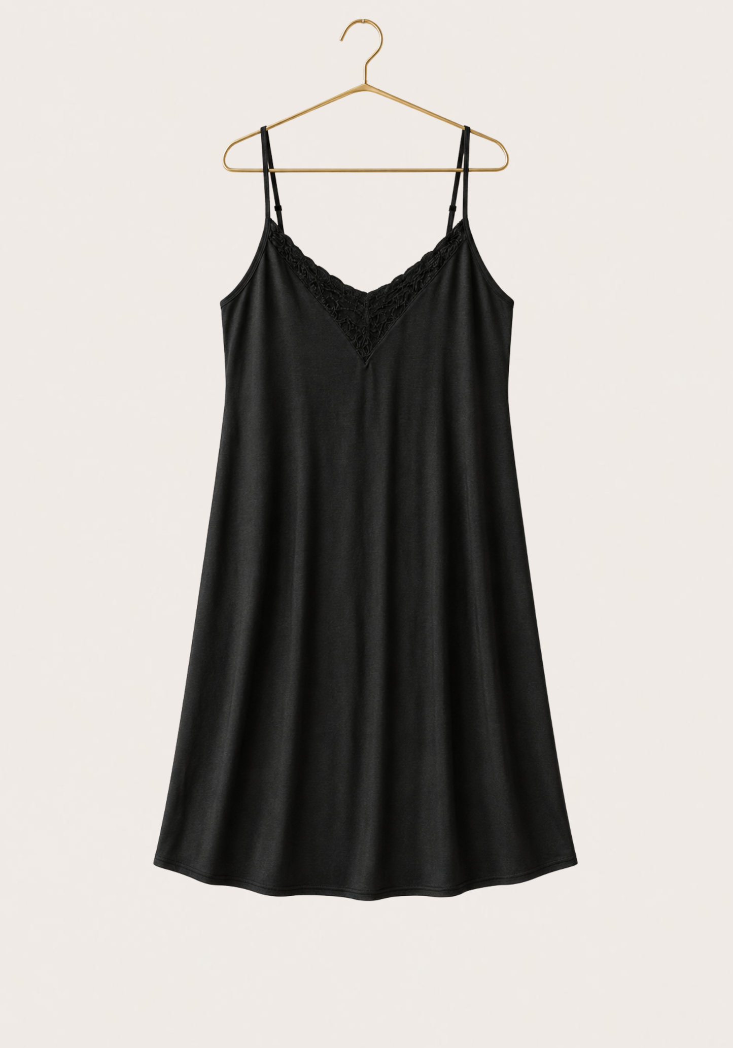 Modal Nighty: Shoulder Strap V-Lace Nighty