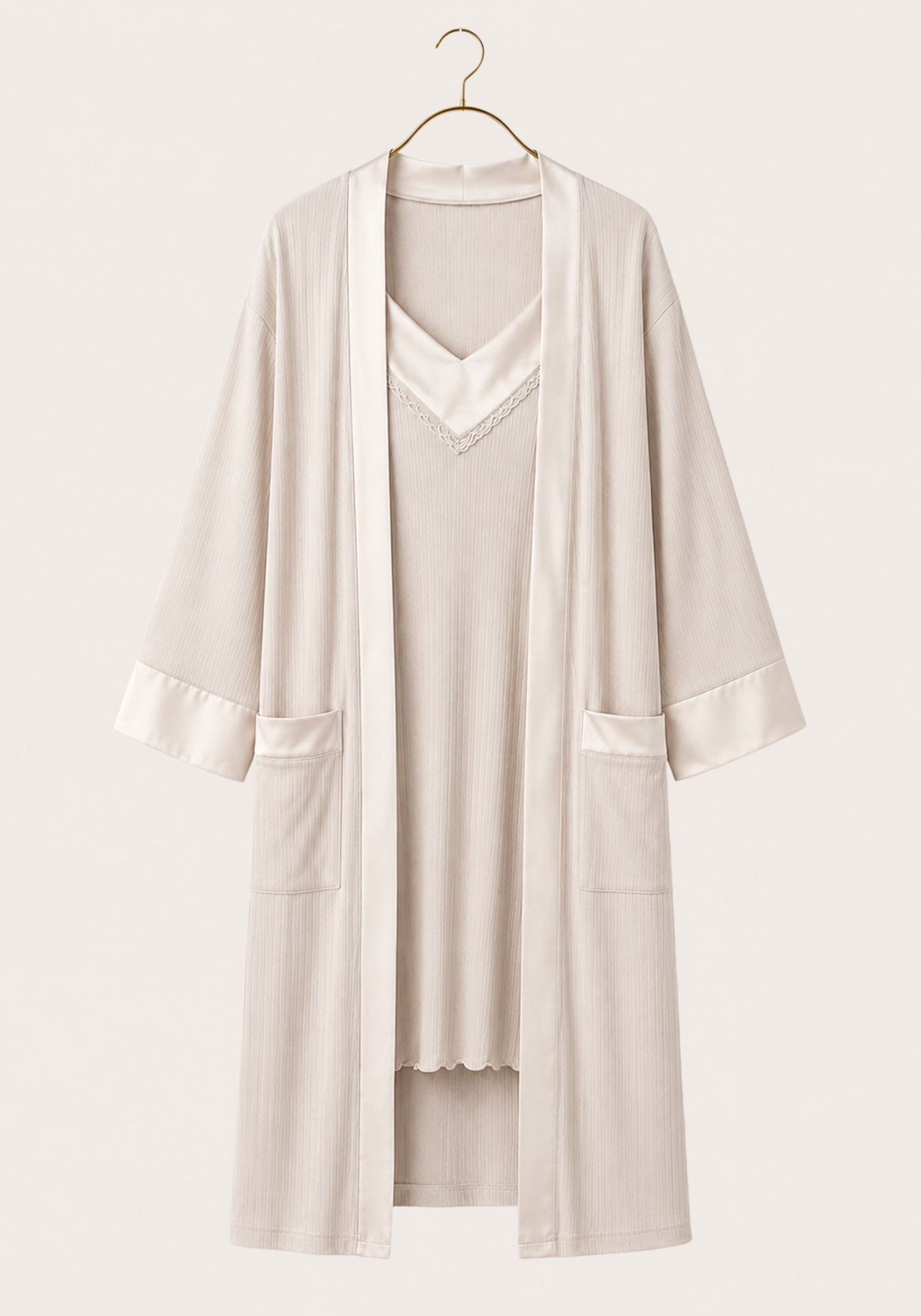 Viscose 2 Piece Robe Nightgown Set