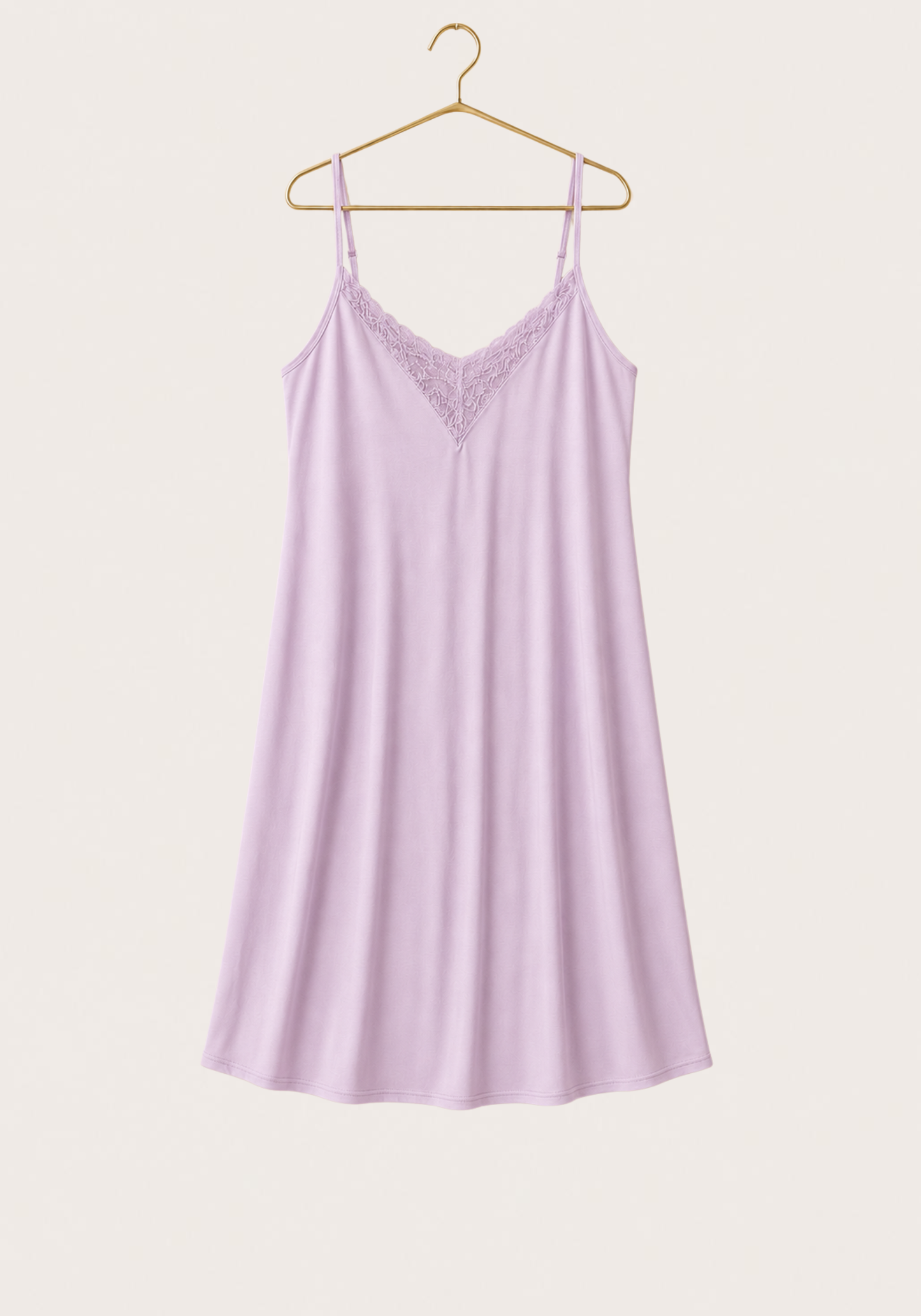 Modal Nighty: Shoulder Strap V-Lace Nighty