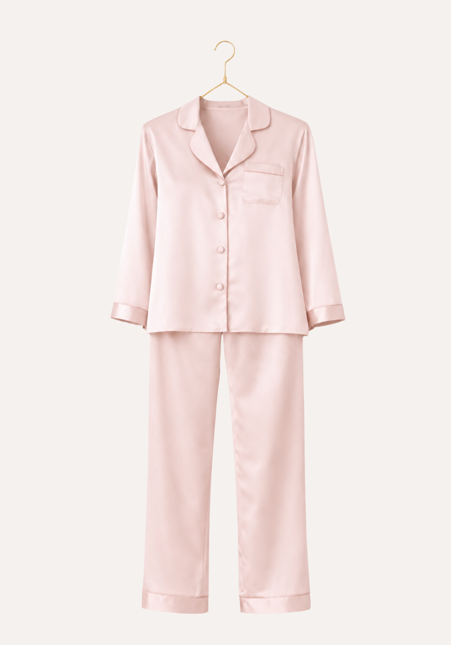 Collar Button Long Sleeve Pajama