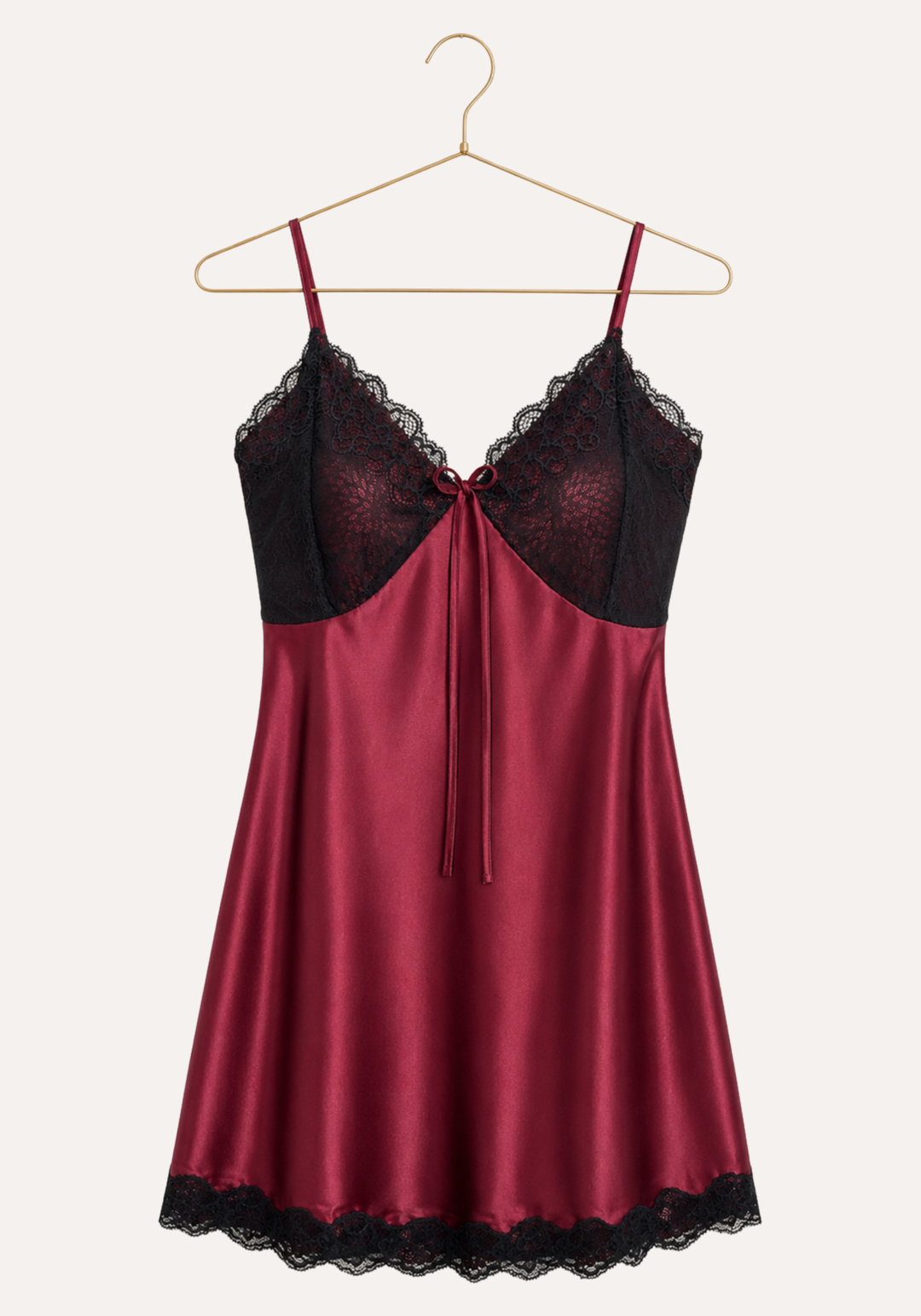Schiffon Satin Short Robe Set: Satin Babydoll With Dantel On Cups And Schiffon Robe