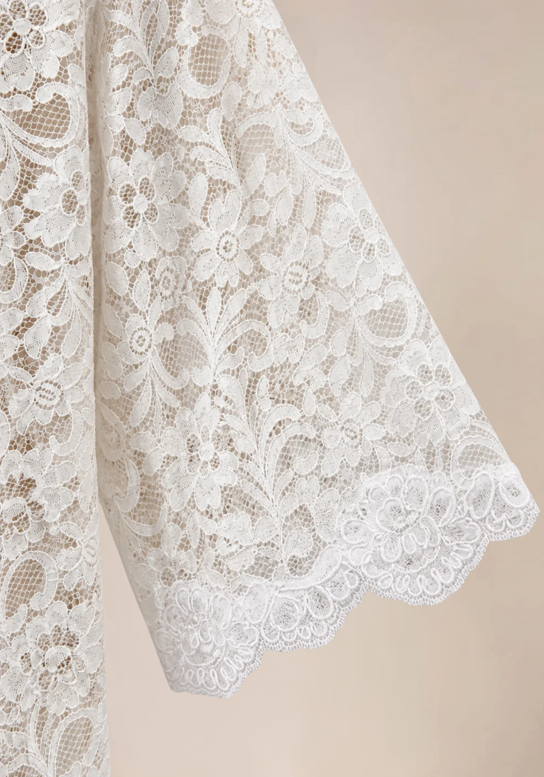 Bridal 3 Pieces Pajamas: Full Dantel Short Robe And Sleeveless Satin Top With Buttons And Pants With Lace Details