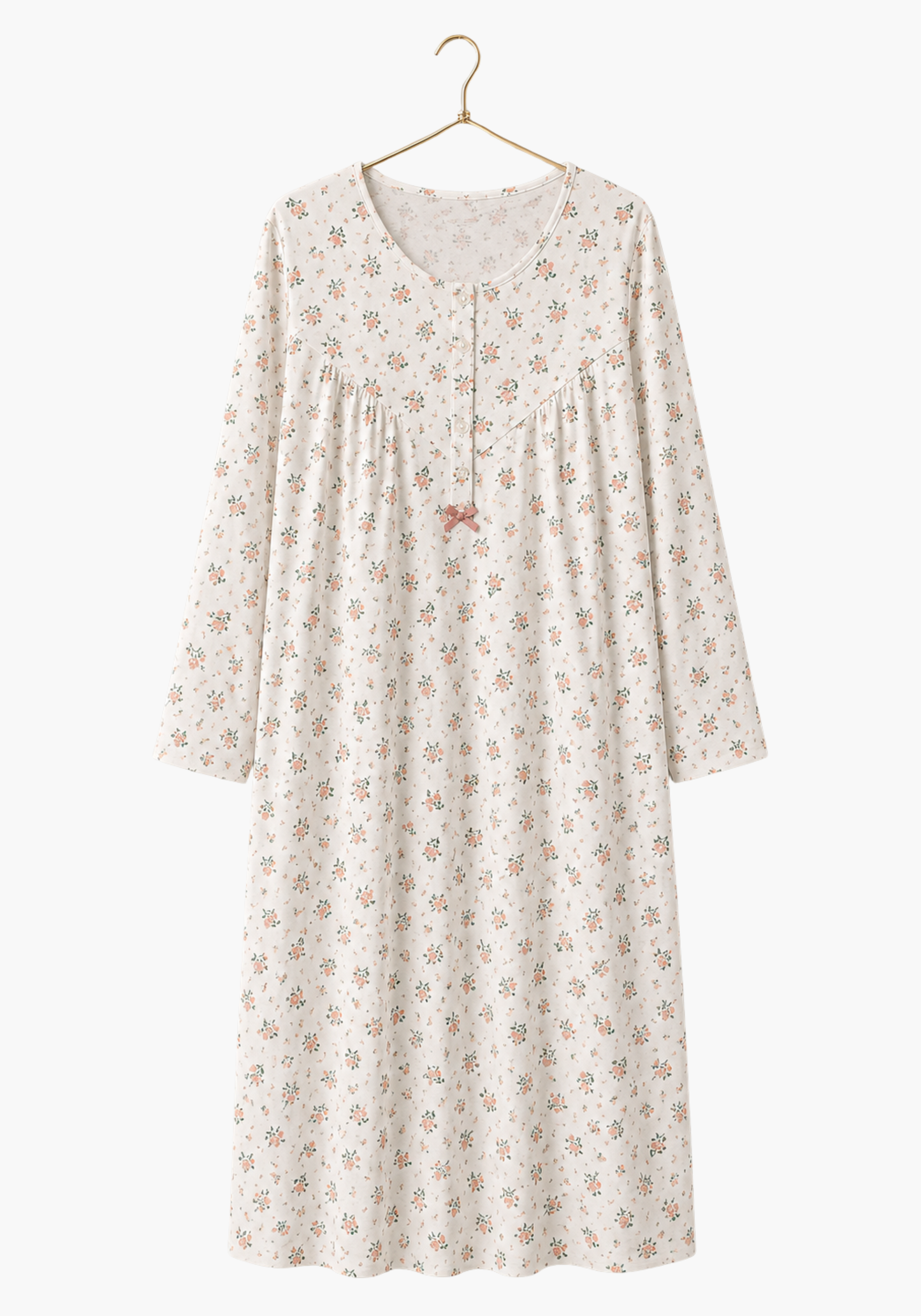 Plus 100% Cotton Plus Size Long Sleeve Long Nighty