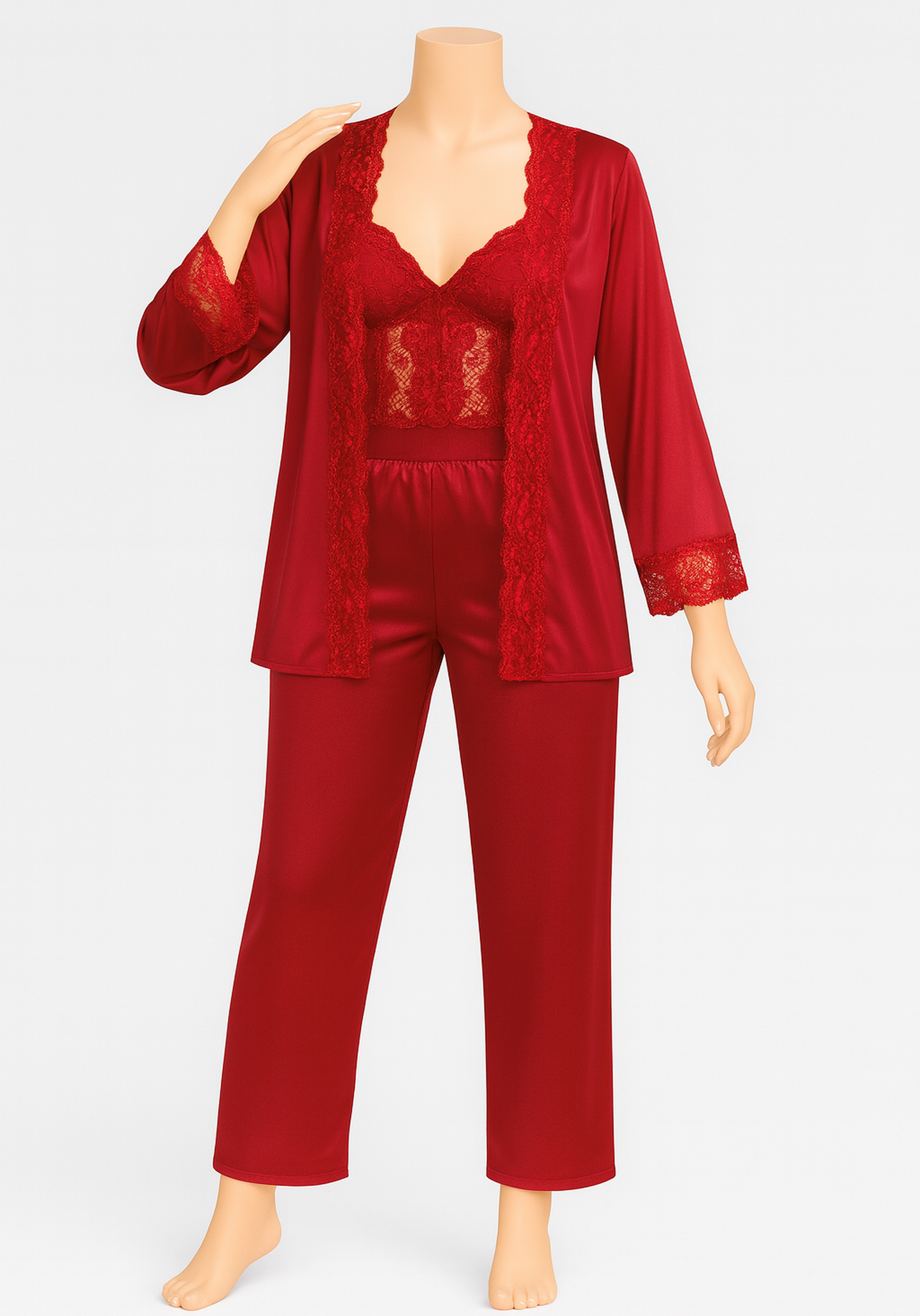 LNGR 3 Piece Satin Pajama