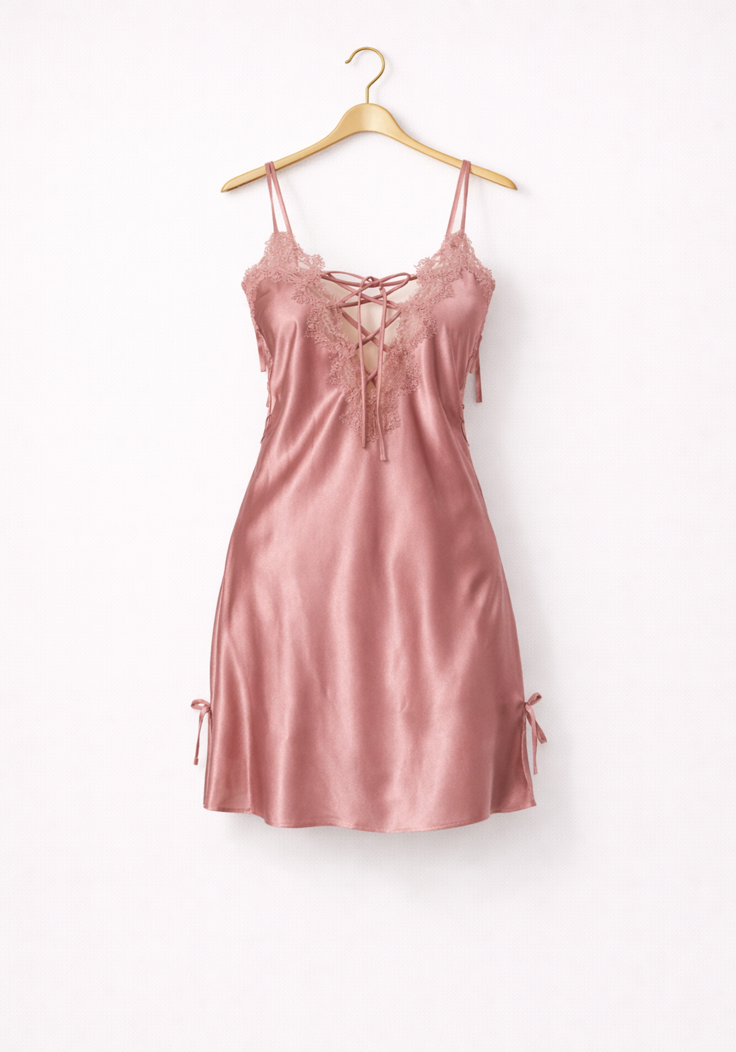 Satin Babydoll Side Dantel Openings