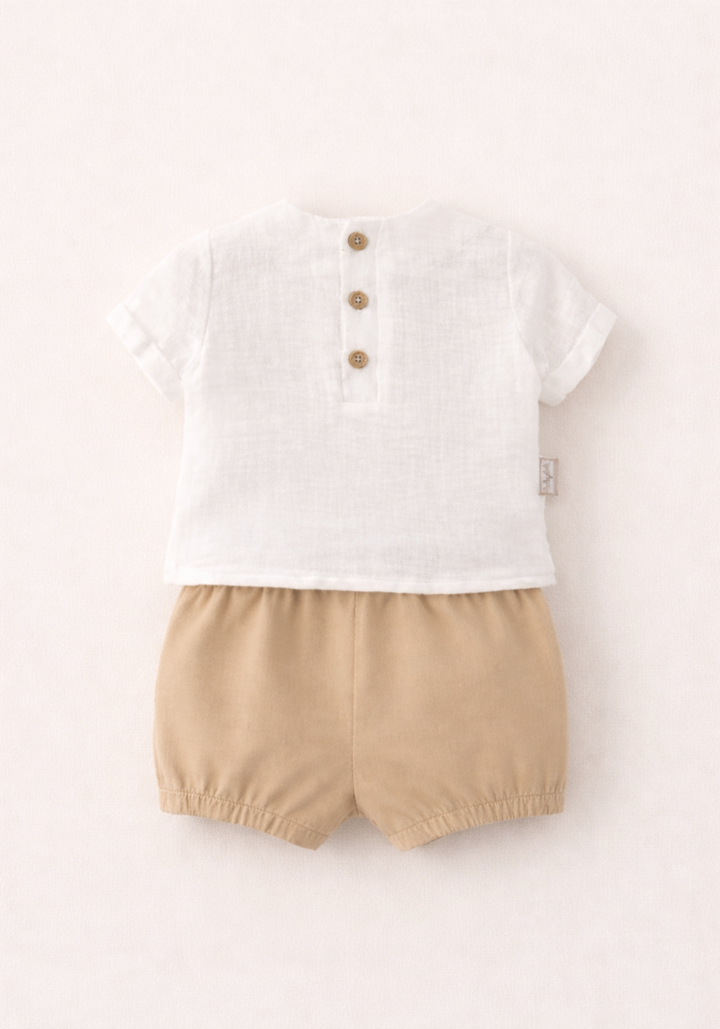 Baby Shorts Set: Short Sleeve Shirt And Shorts