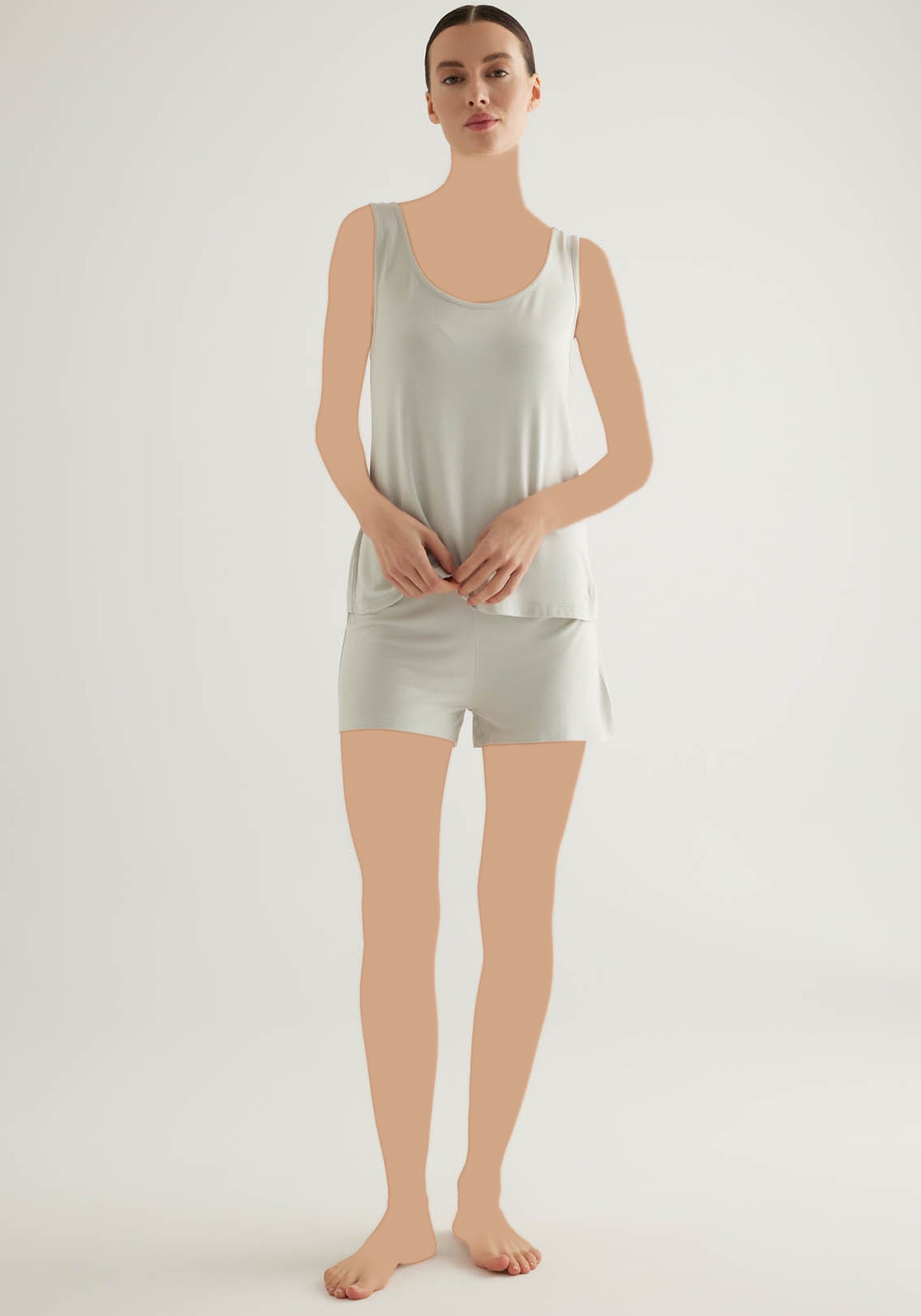 Viscose Lycra Sleeveless Top And Short Set
