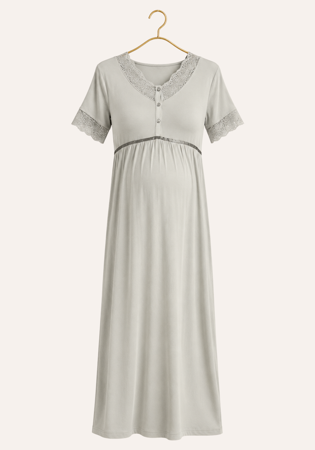 Plain Long Sleeve Long Robe And Long Sleeve Long Nighty