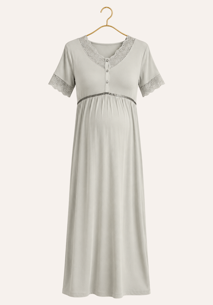Plain Long Sleeve Long Robe And Long Sleeve Long Nighty