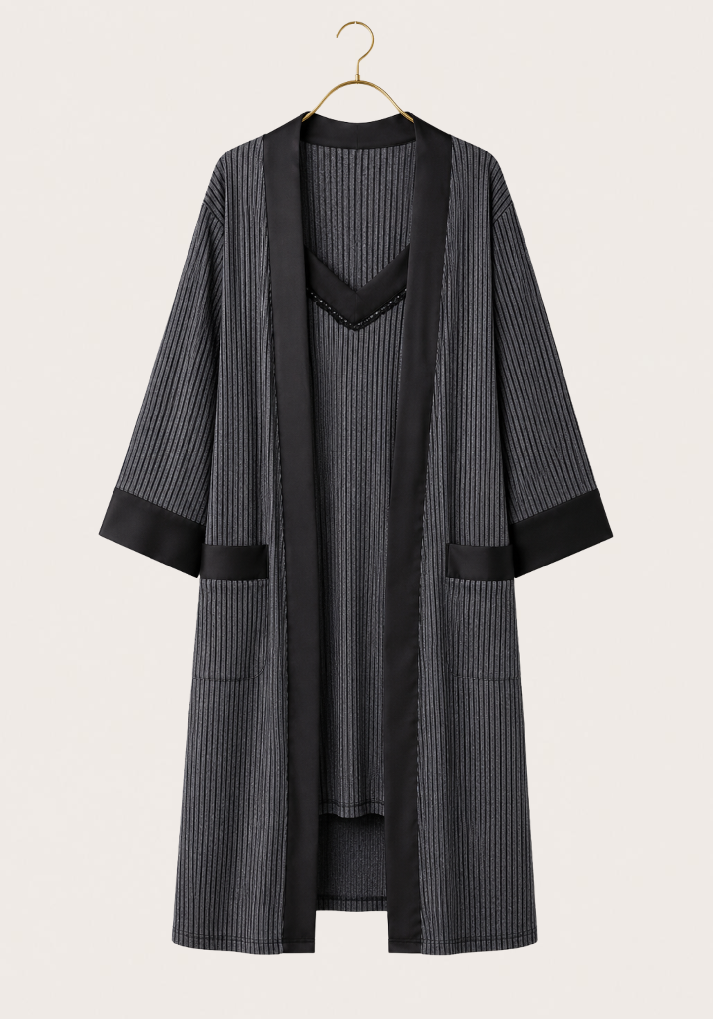 Viscose 2 Piece Robe Nightgown Set