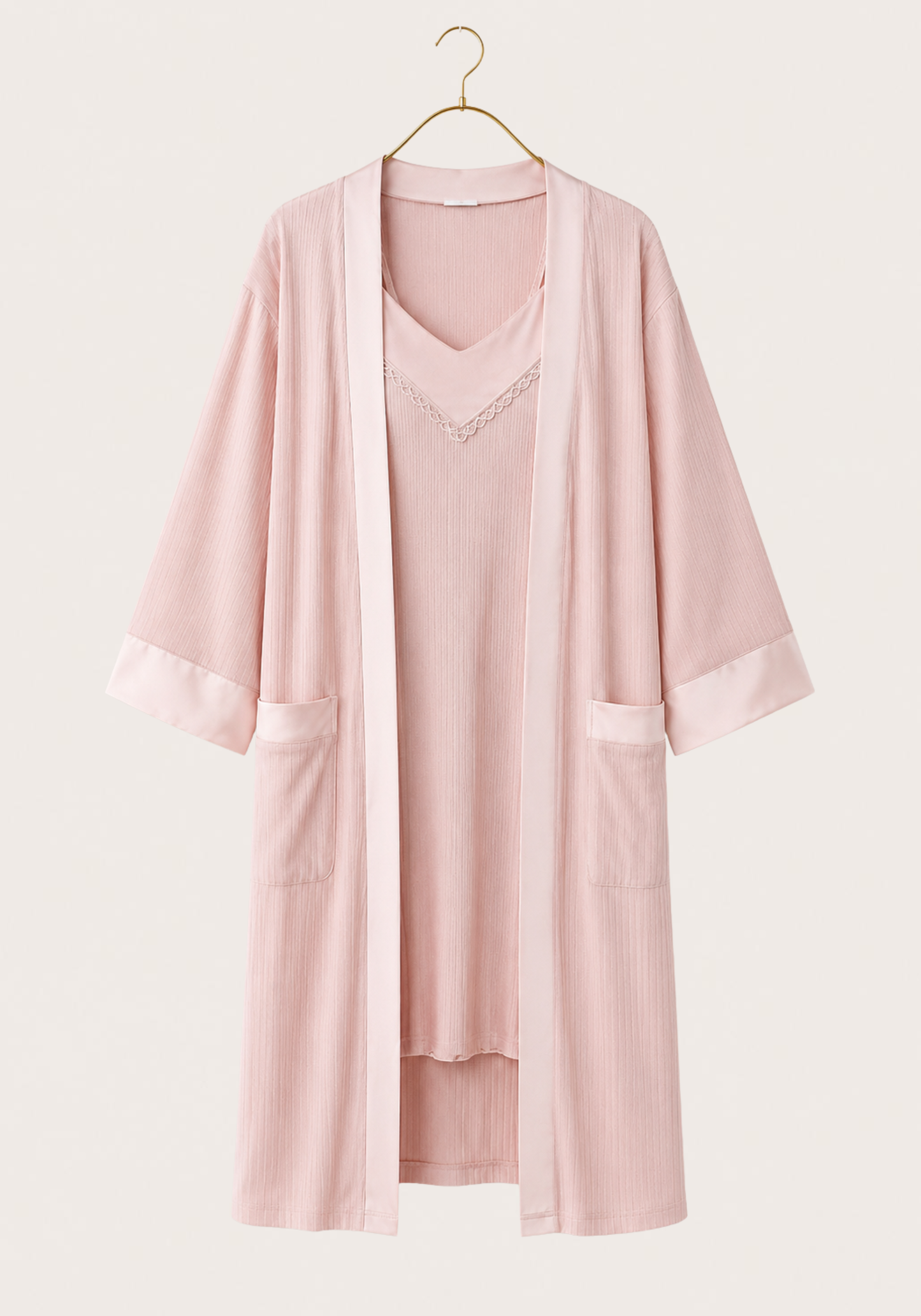 Viscose 2 Piece Robe Nightgown Set