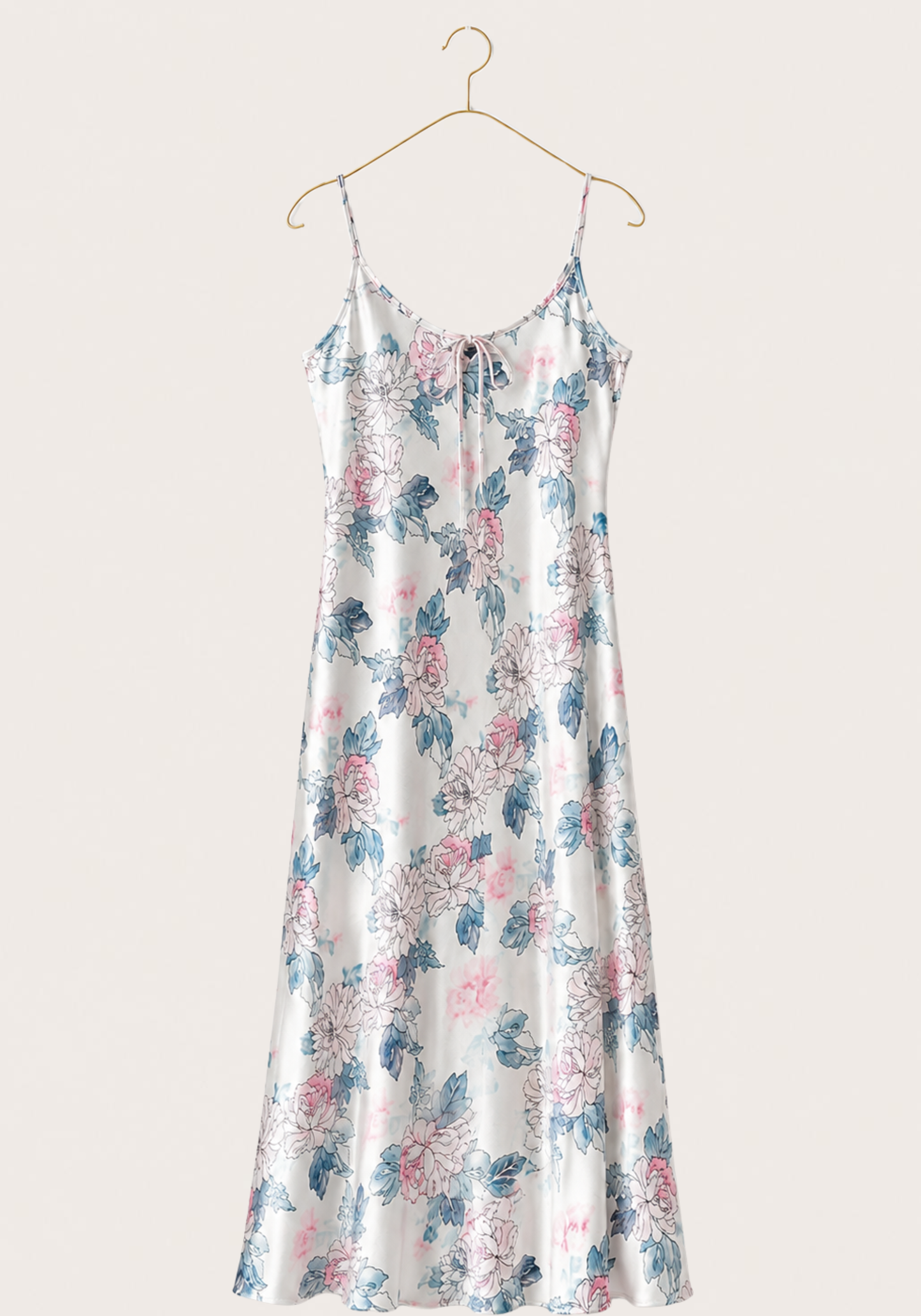 Satin Long Printed Nighty