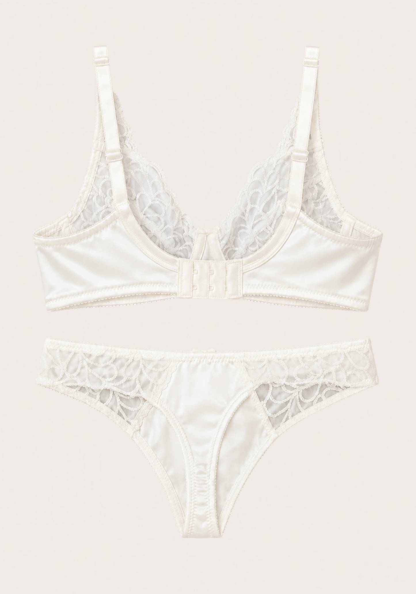 Bridal Bra Set: Full Dantel Cup Bra And Panty With Dantel Detail