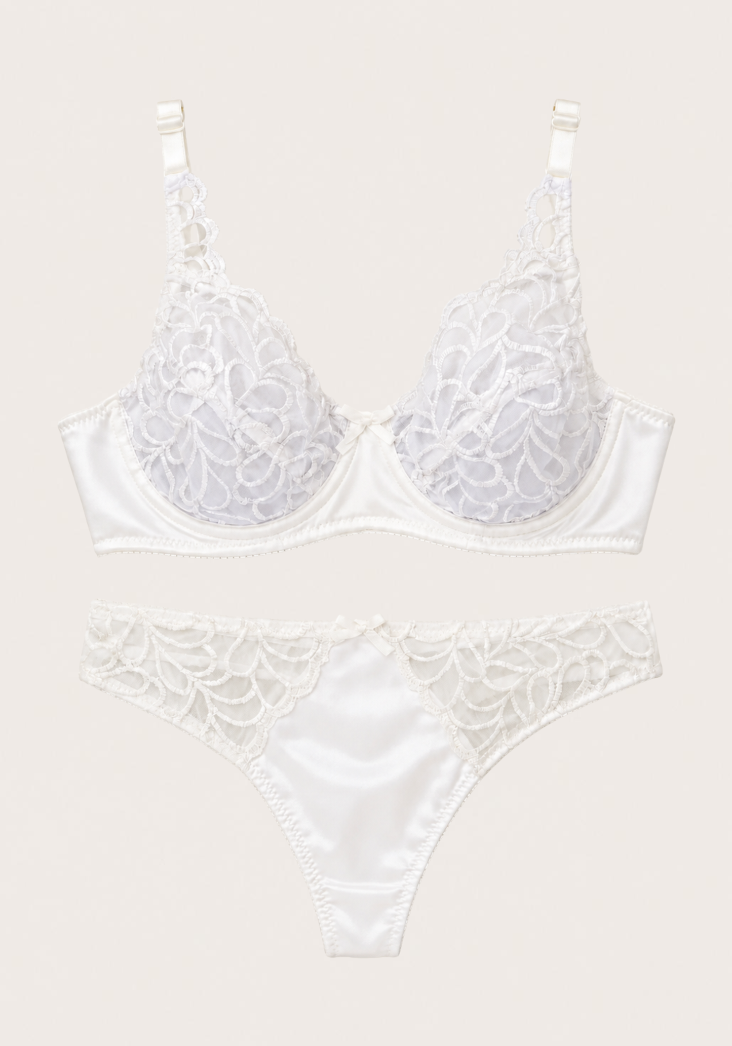 Bridal Bra Set: Full Dantel Cup Bra And Panty With Dantel Detail