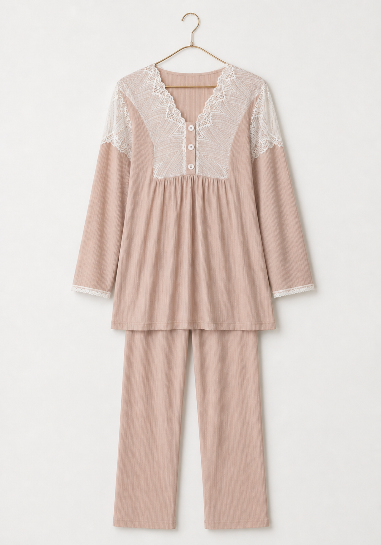 Maternal 3 Pieces Set: Pajamas With Long Robe