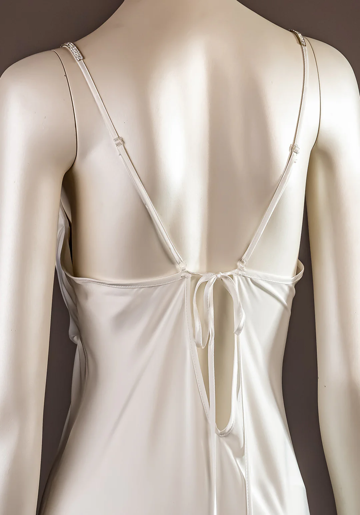 Bridal Long Robe Set: Satin Shoulder Stras Strap Lace Padded Cup Satin Long Nighty And Long Sleeve Long Schiffon Robe With Ruffles