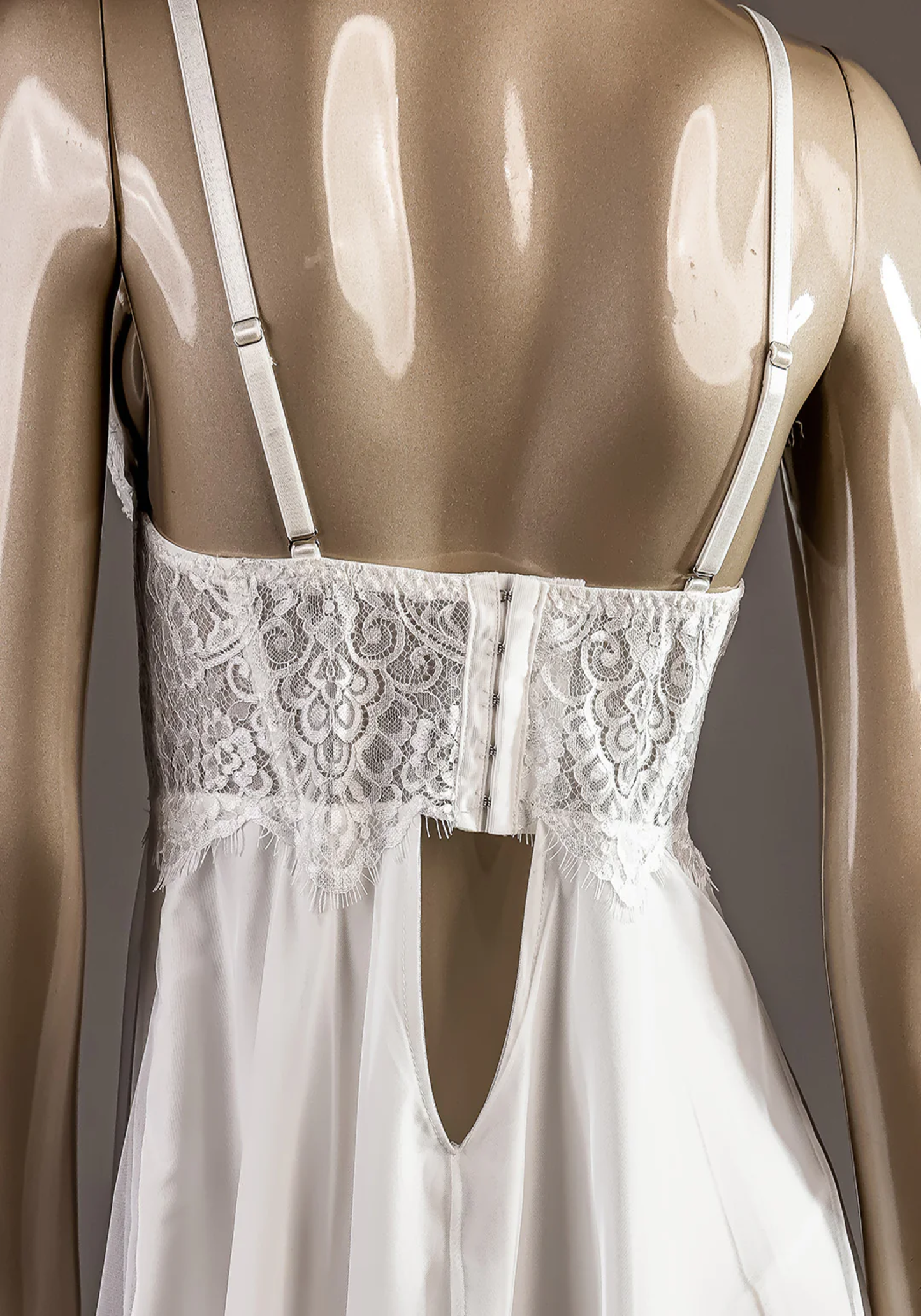 Bridal Short Robe Set: Lace Bustier Padded Cup Satin Nighty And Full Dantel Long Sleeve Short Robe