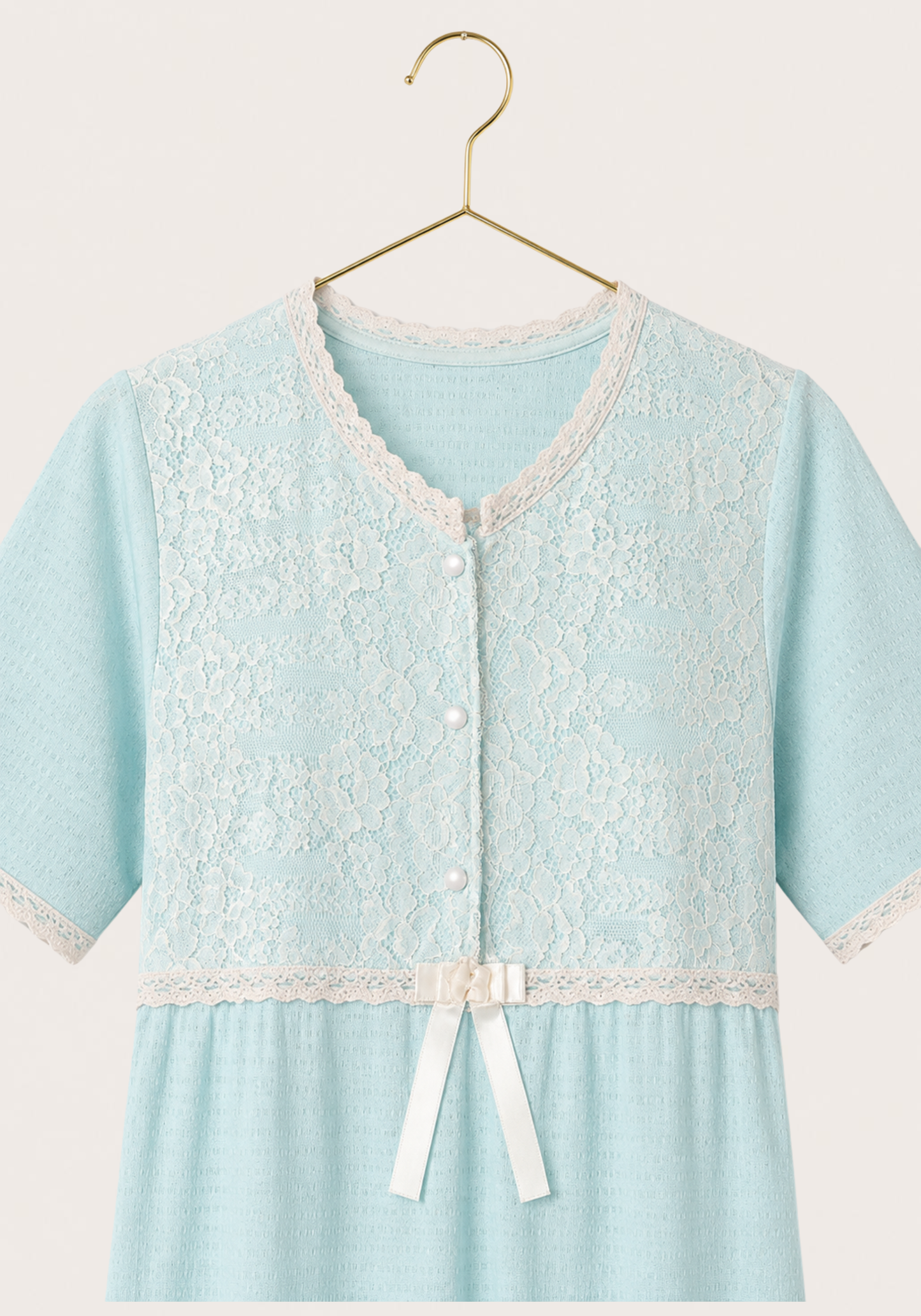 Maternal Robe Set: Button Long Nighty With Front Dantel And Long Robe With Furr