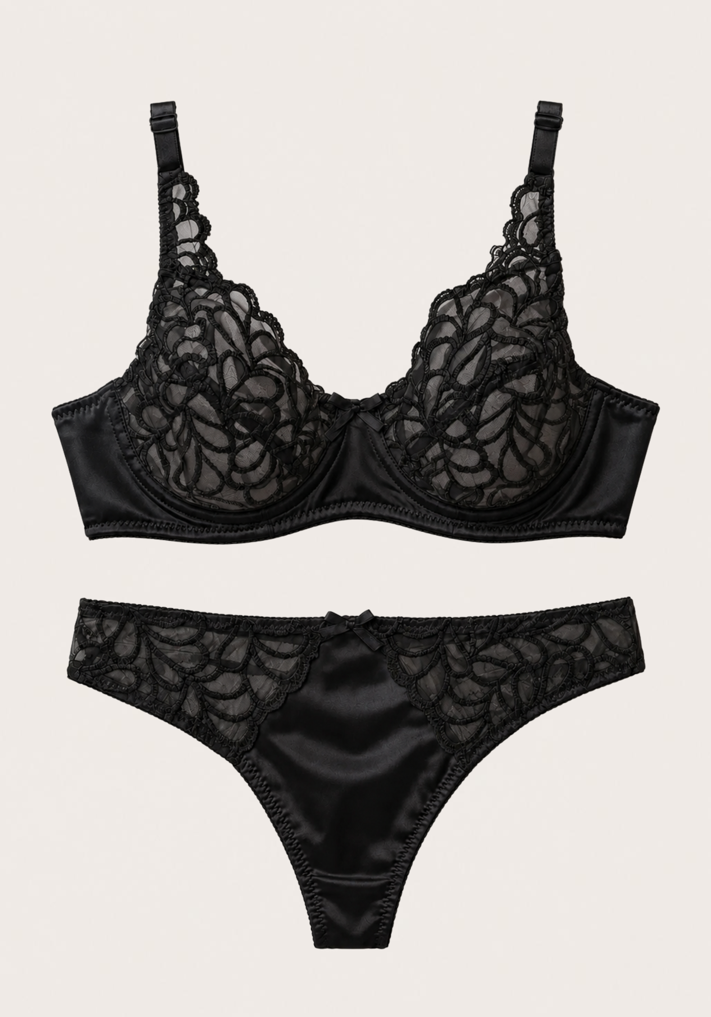 Bridal Bra Set: Full Dantel Cup Bra And Panty With Dantel Detail