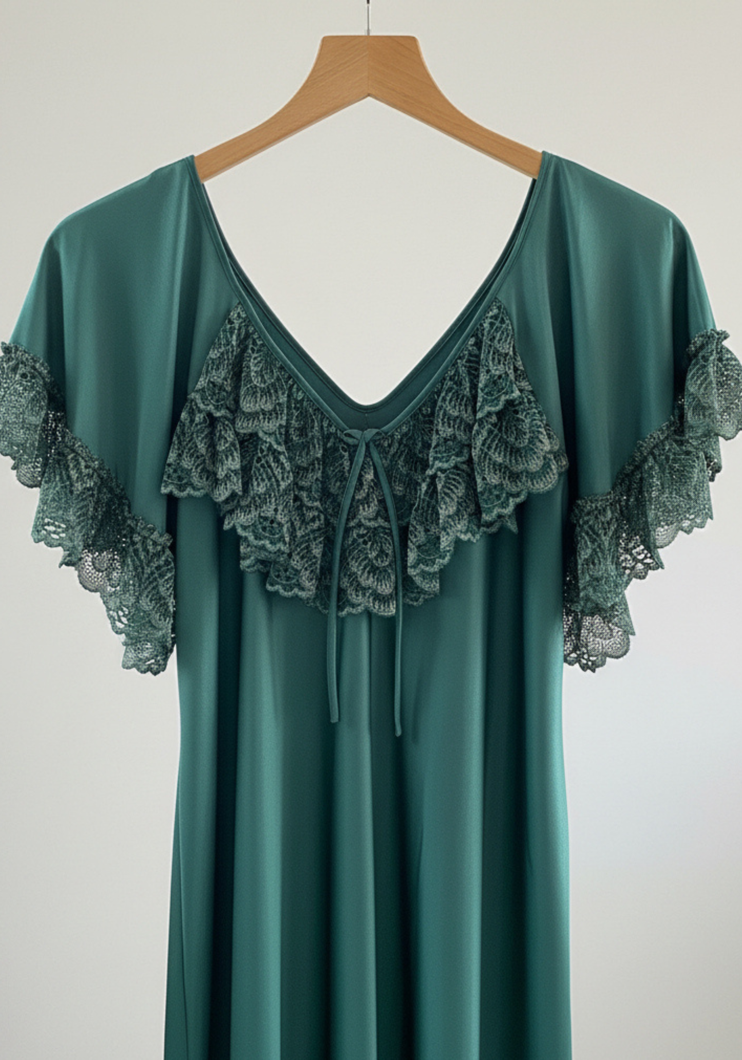 Satin Long Nighty With Dantel