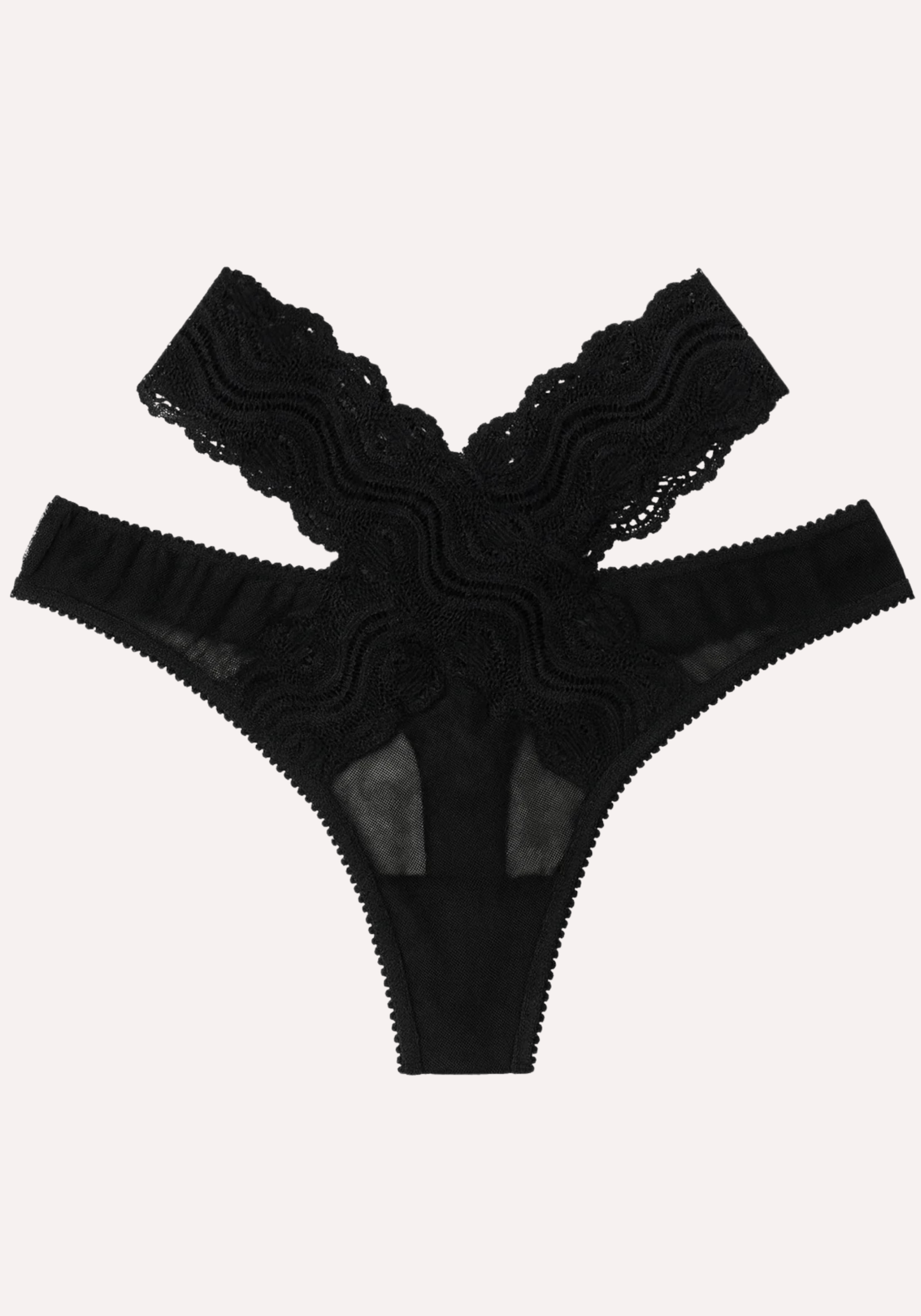 Front Back X-Lace Mesh Bikini