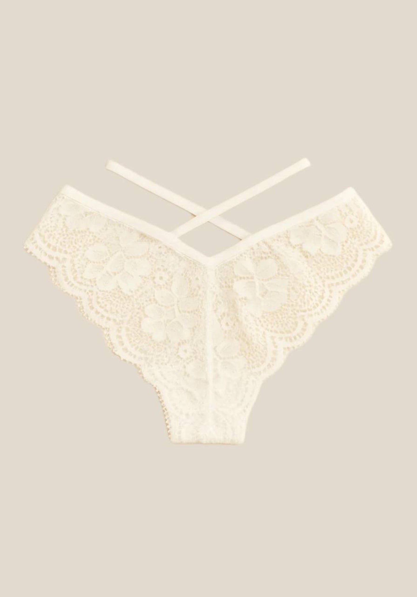 Front Back X-Strap V-Lace Panties