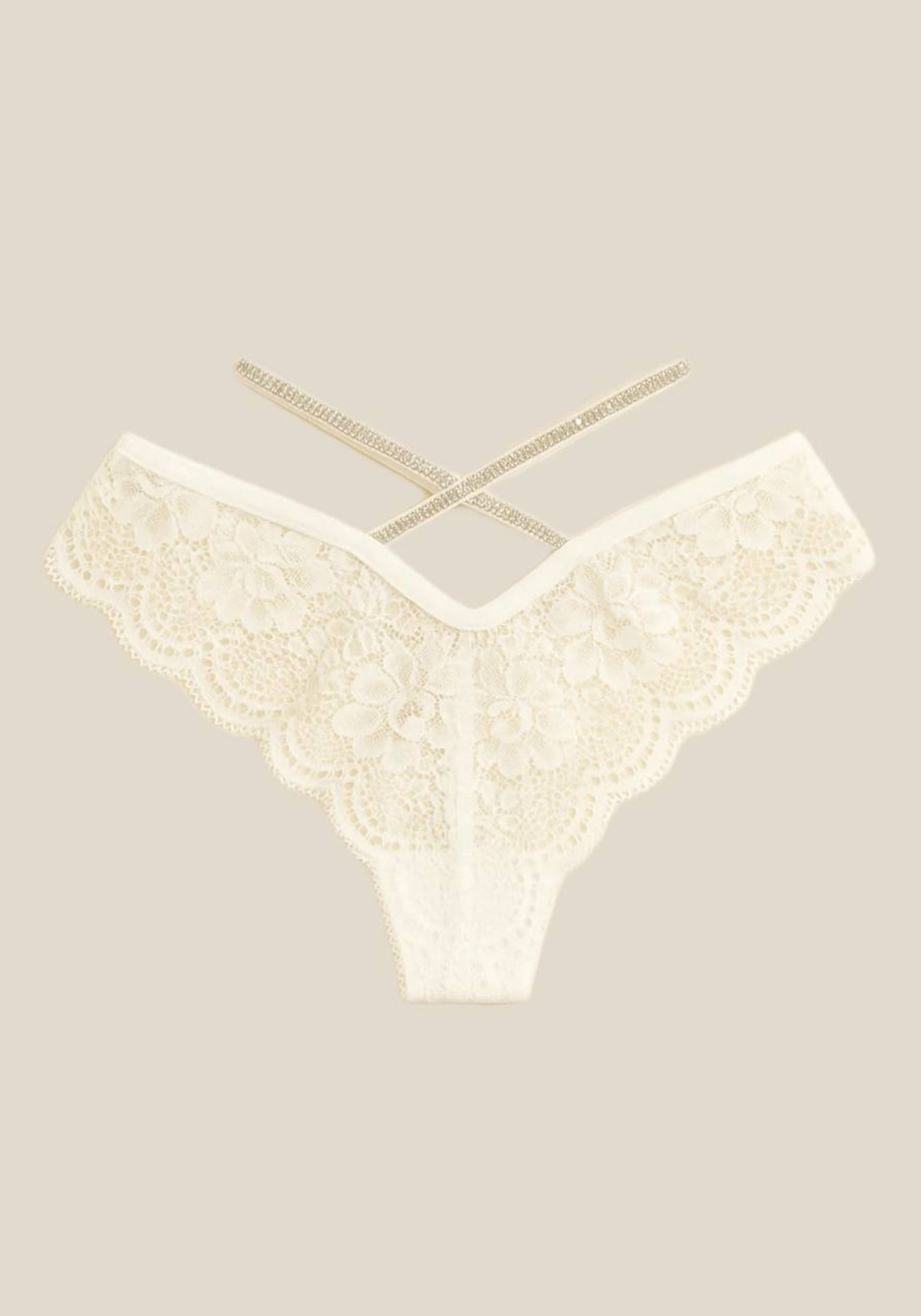 Front Back X-Strap V-Lace Panties