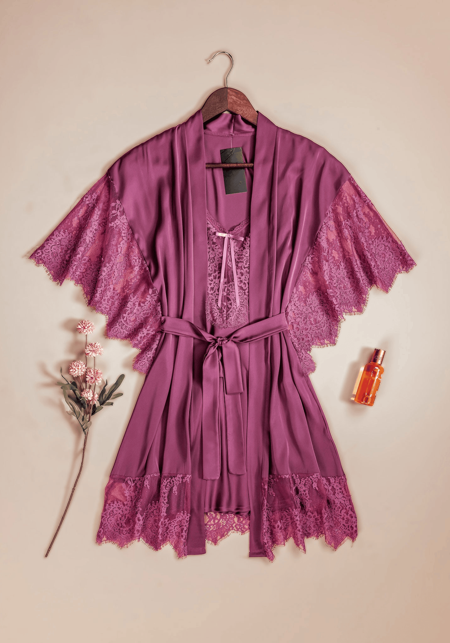 LNGR Satin Robe Set