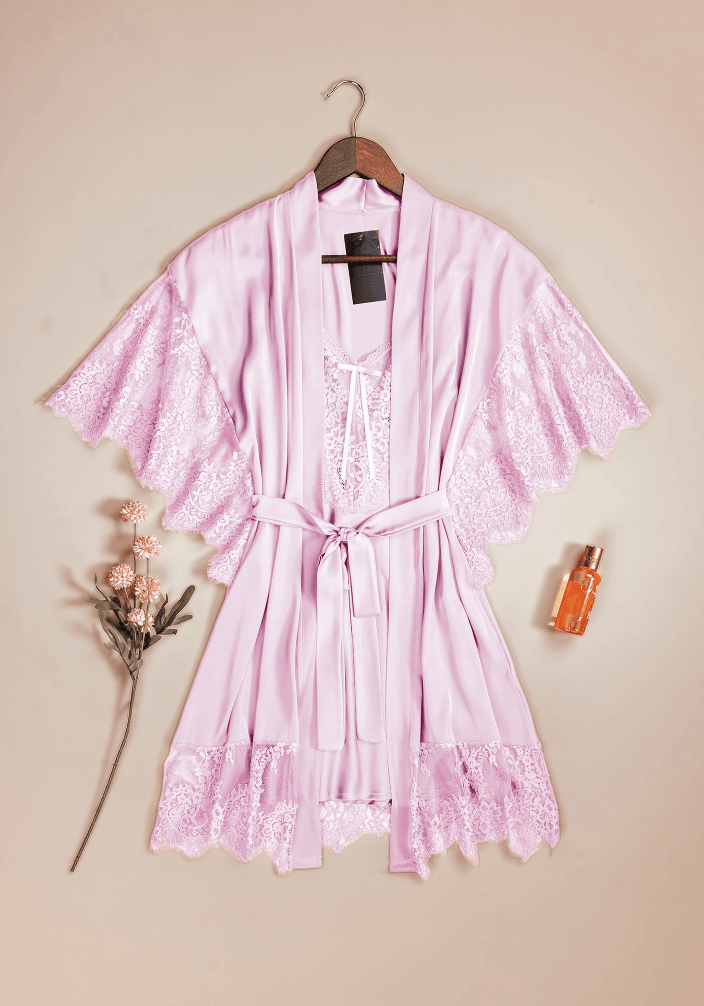 LNGR Satin Robe Set