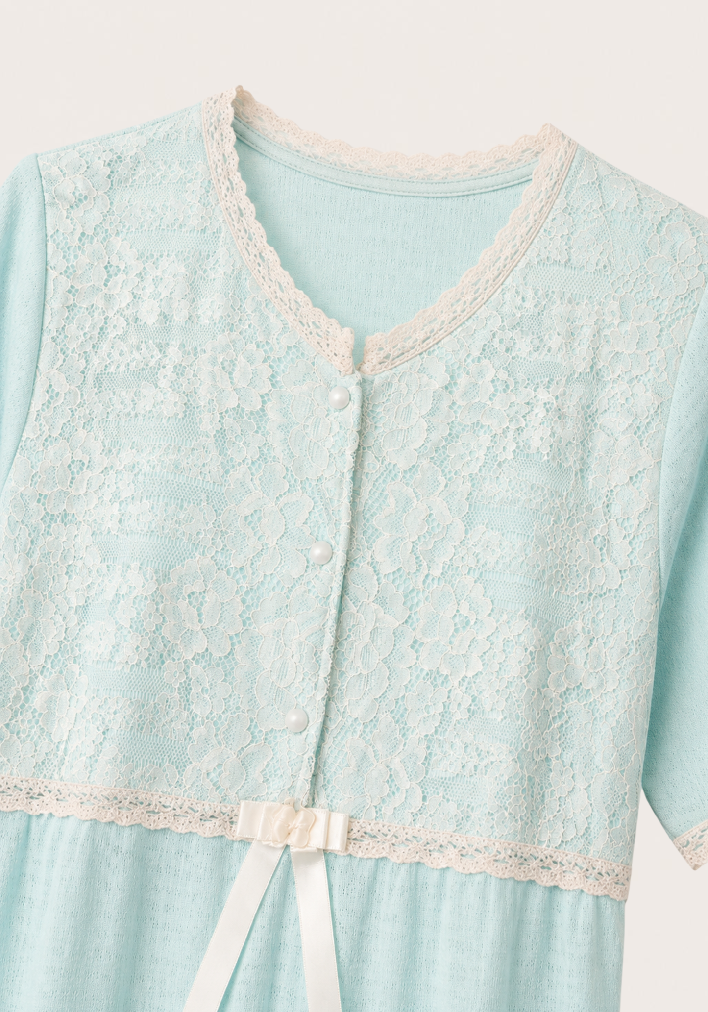 Maternal Robe Set: Button Long Nighty With Front Dantel And Long Robe With Furr