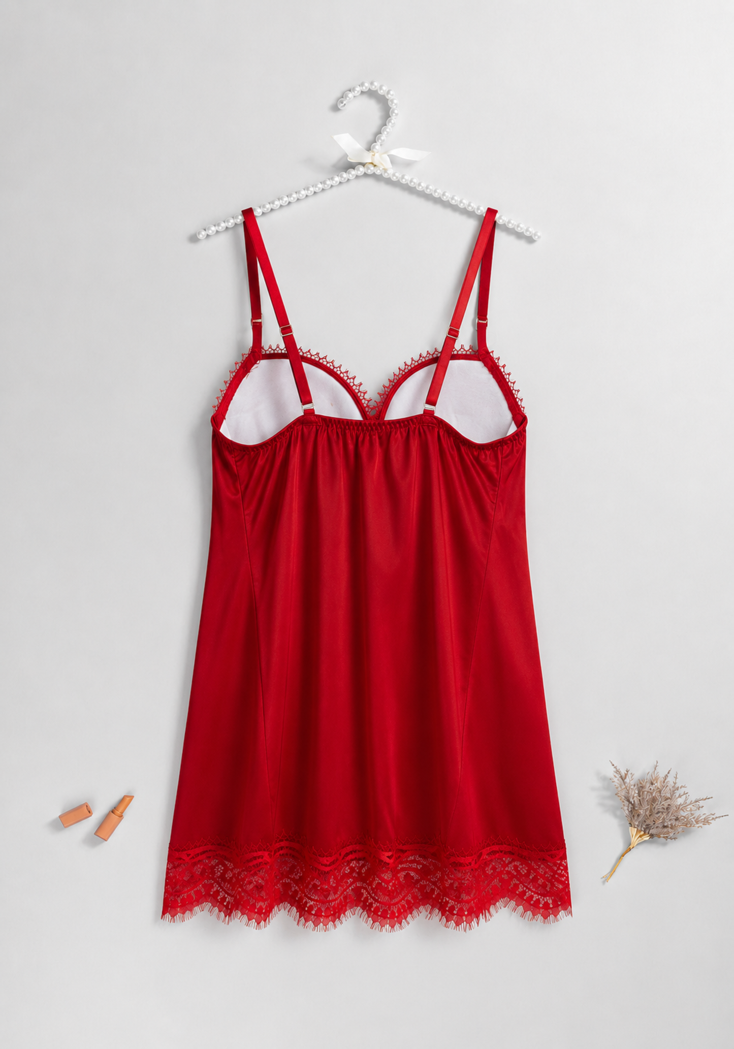 Lingerie Short Robe Set: Underwire Padded Cup Babydoll And Schiffon Short Robe With Dantel