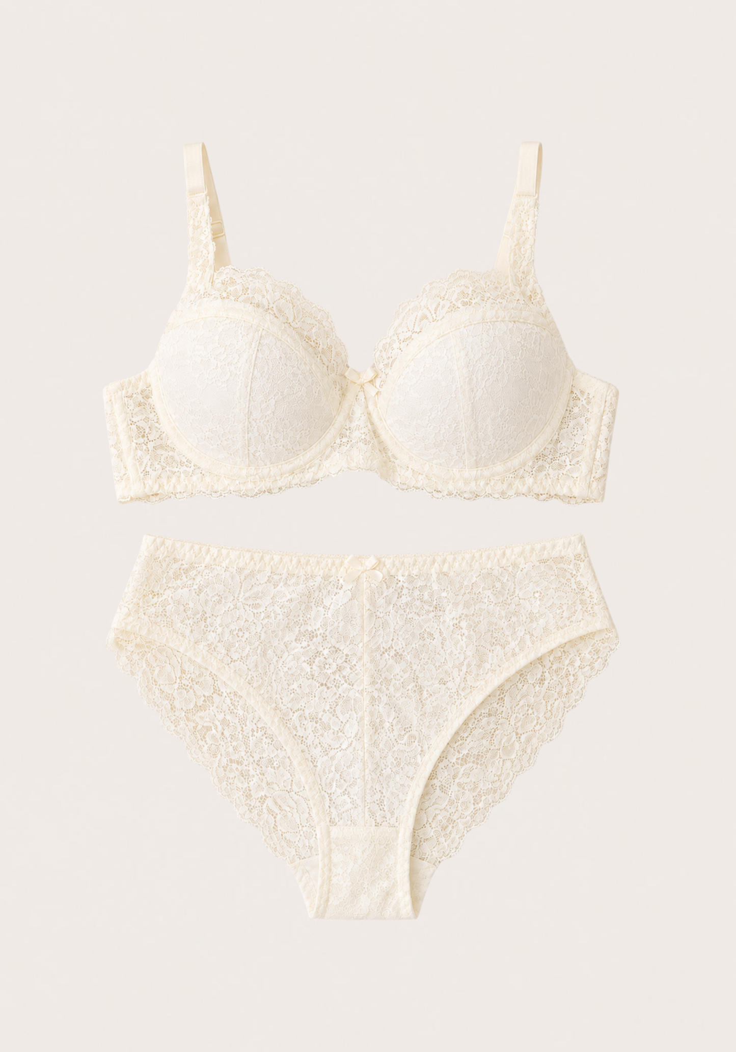Bra Set: Half Padded Lace Bra With Panty