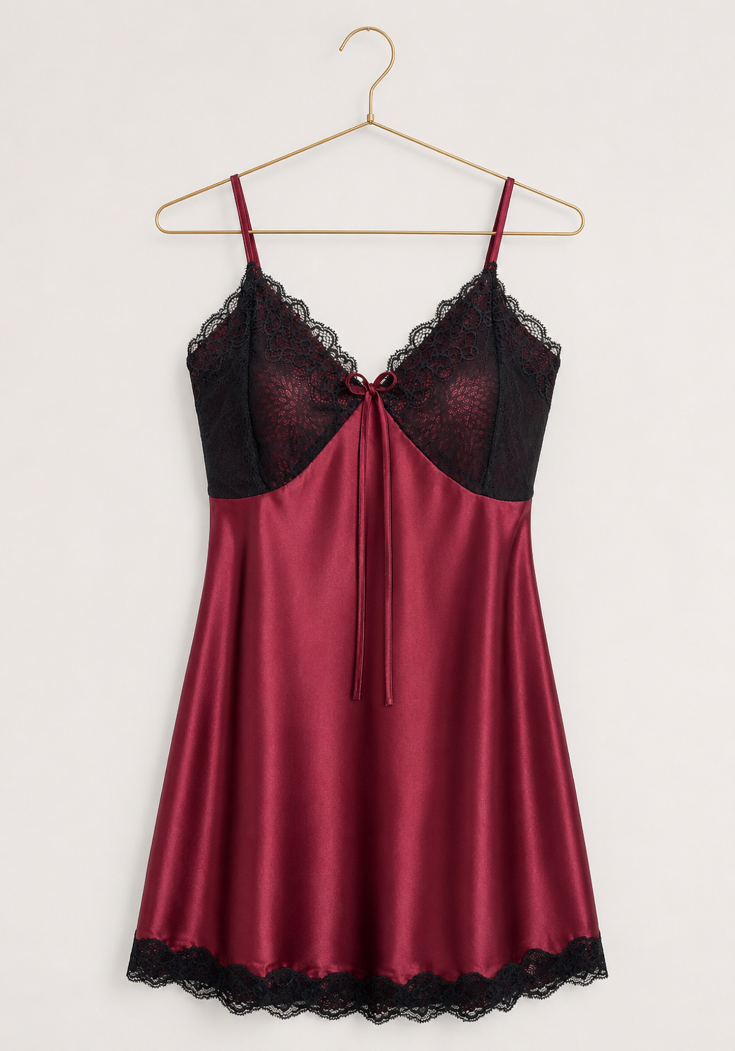 Schiffon Satin Short Robe Set: Satin Babydoll With Dantel On Cups And Schiffon Robe