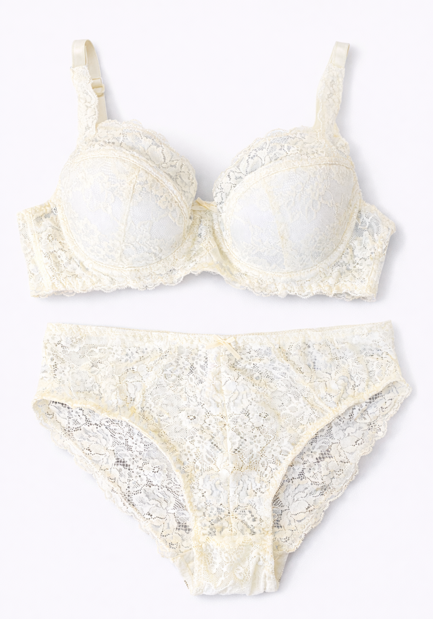 Bra Set: Half Padded Lace Bra With Panty