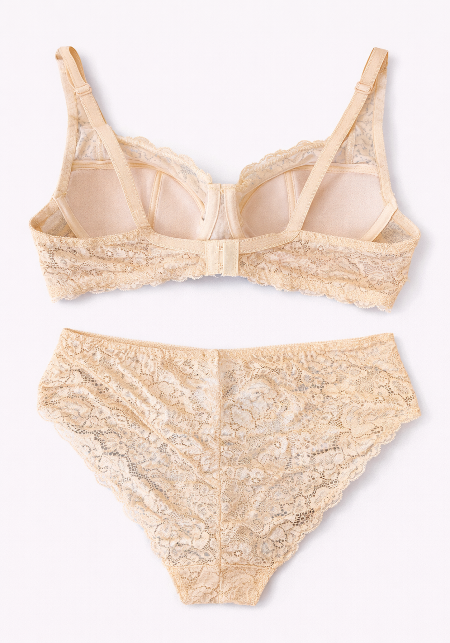 Bra Set: Half Padded Lace Bra With Panty