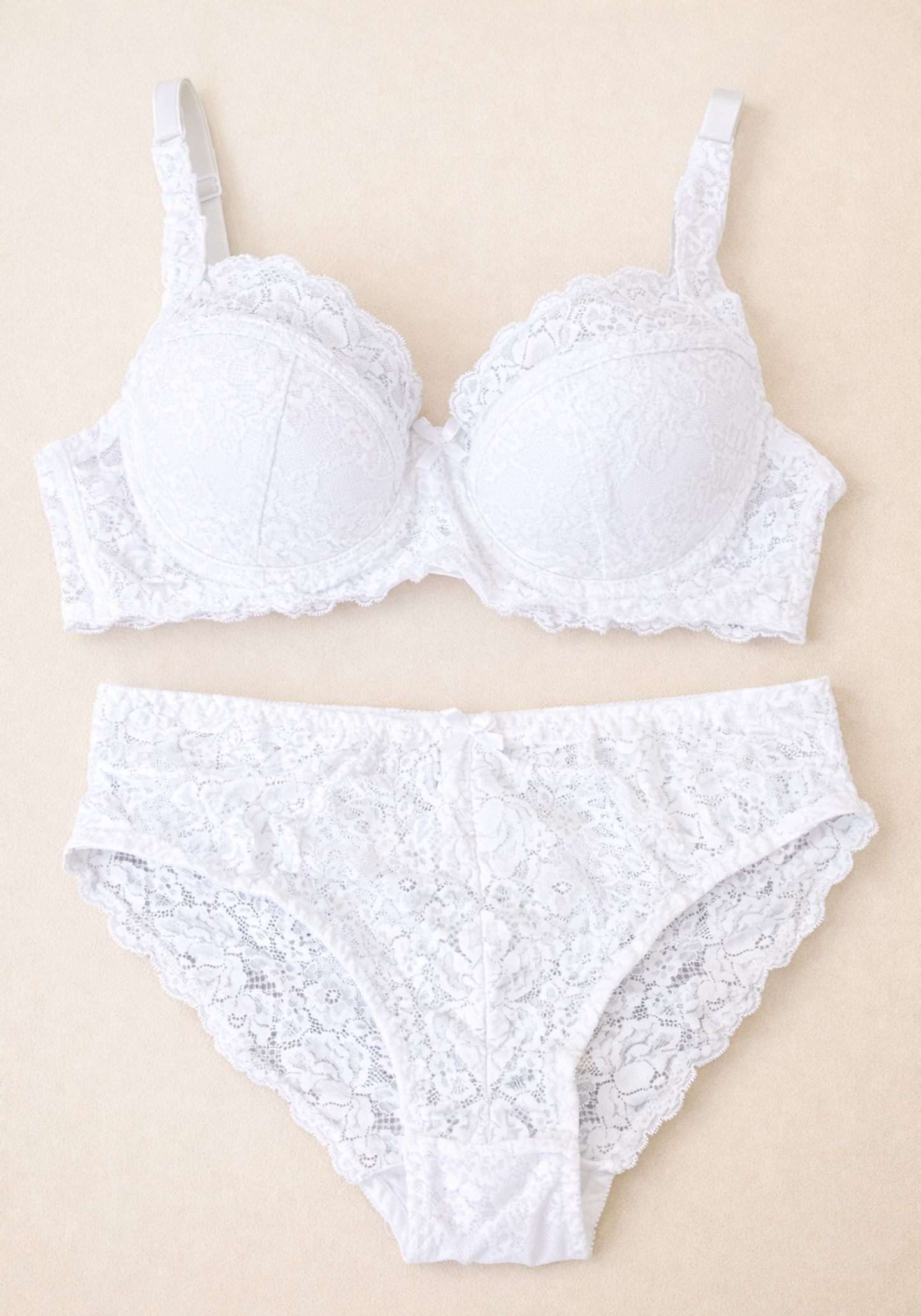 Bra Set: Half Padded Lace Bra With Panty