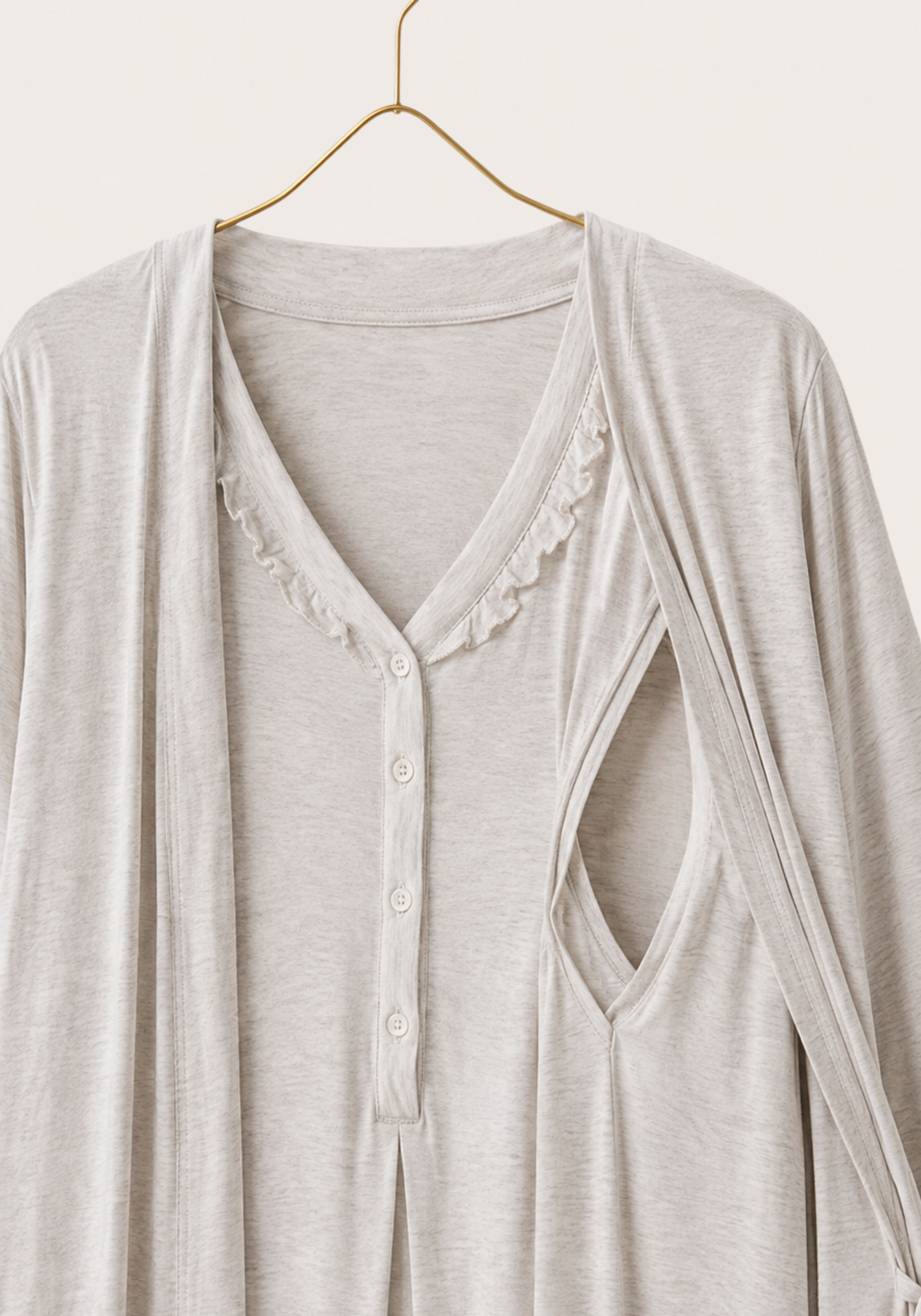 Maternal 2 Piece Long Robe And Nightgown Set