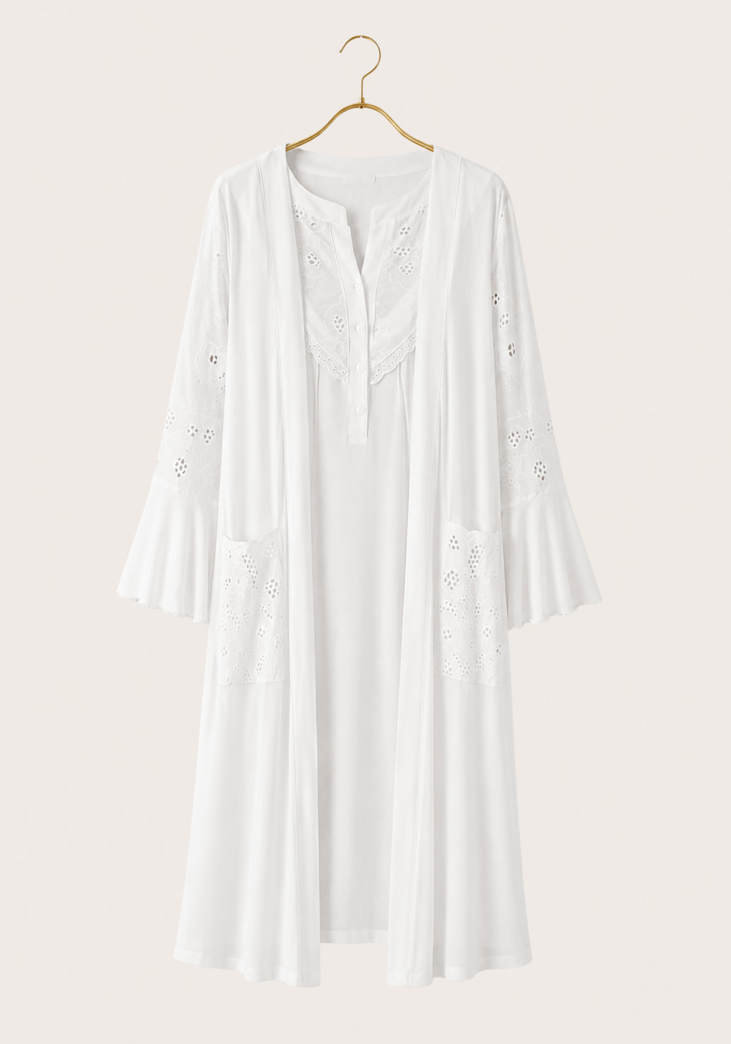 Maternal 2 Piece Cotton Robe And Nighty Set