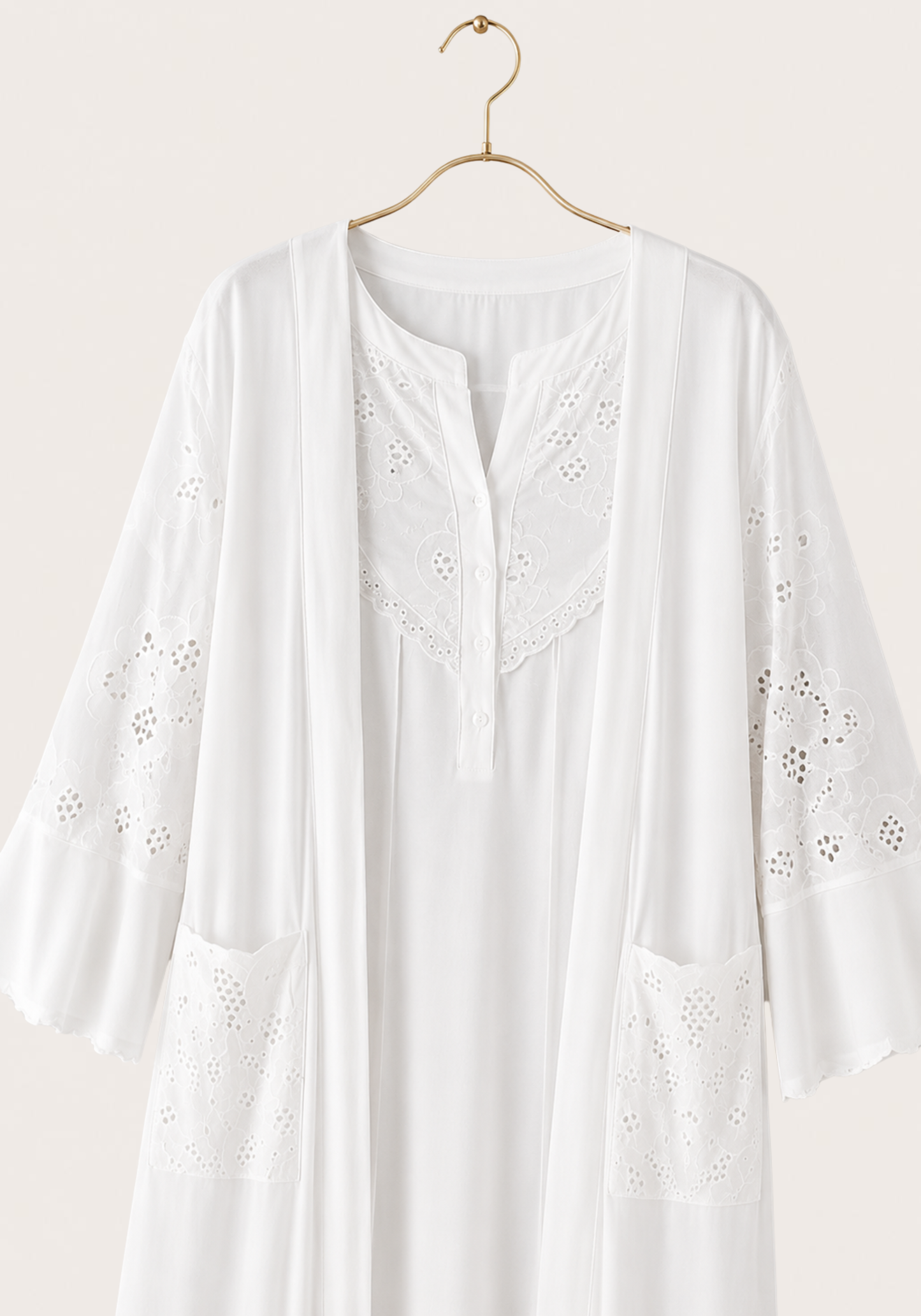 Maternal 2 Piece Cotton Robe And Nighty Set