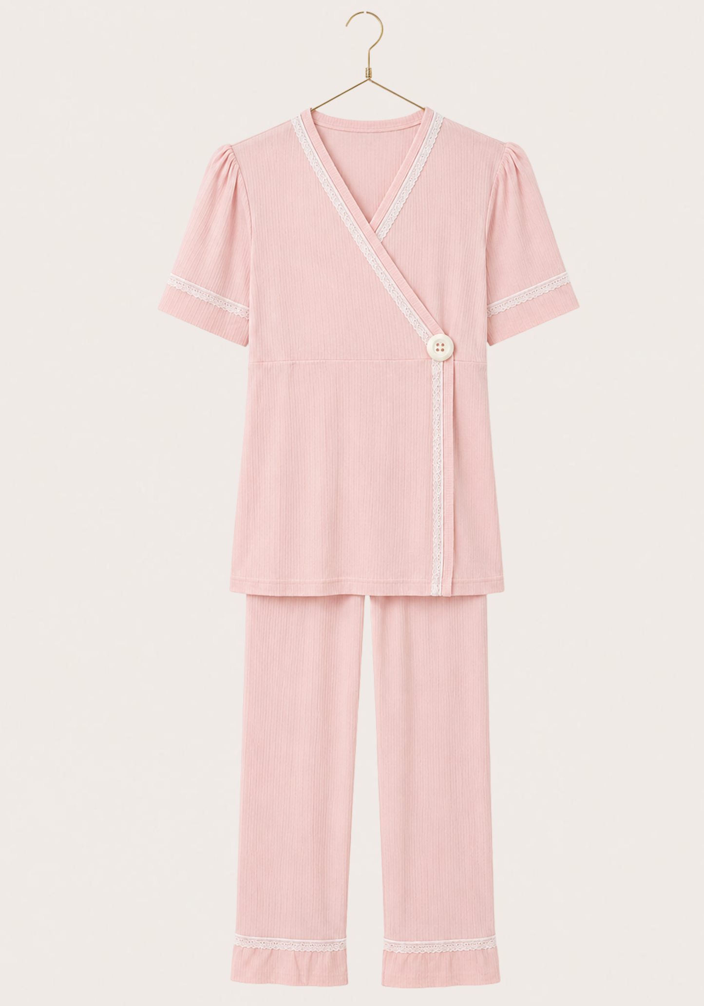 Maternal 3 Pieces Set: Pajamas With Long Robe