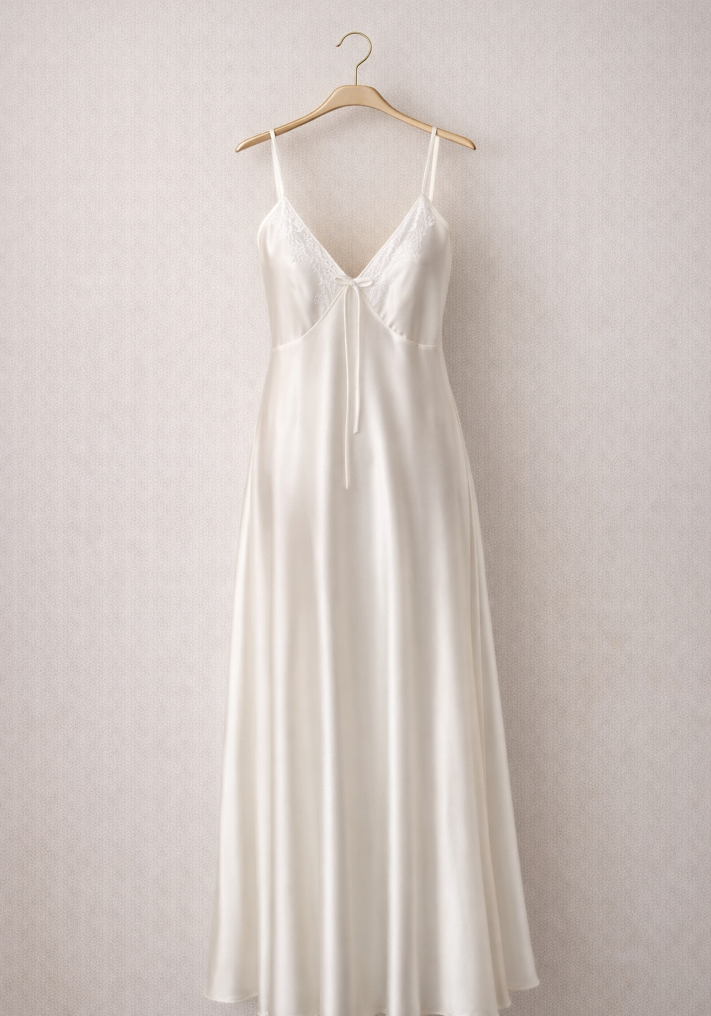 Toulle Satin Furr Long Robe Set