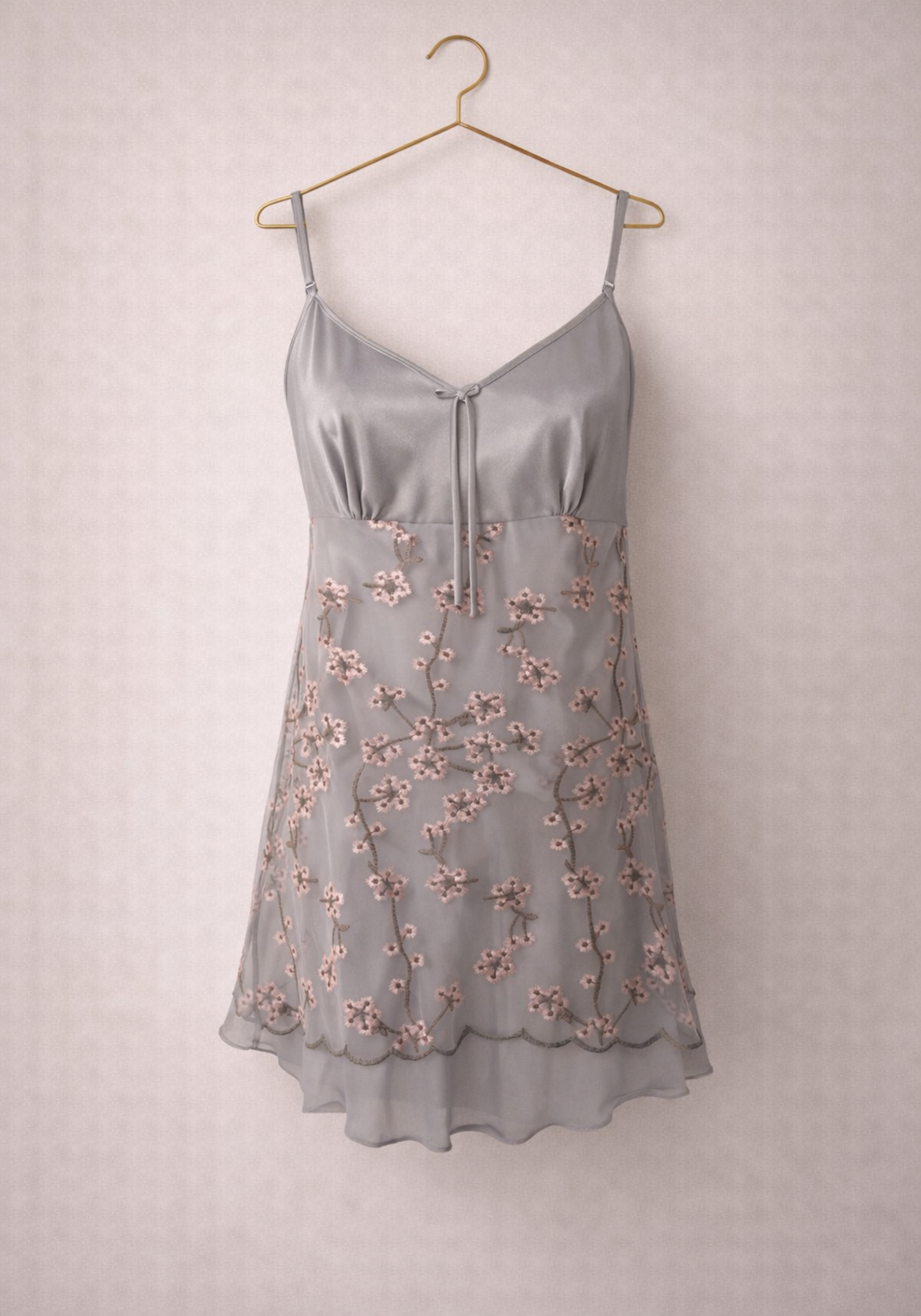 Satin Shoulder Strap Babydol With Lace Detail