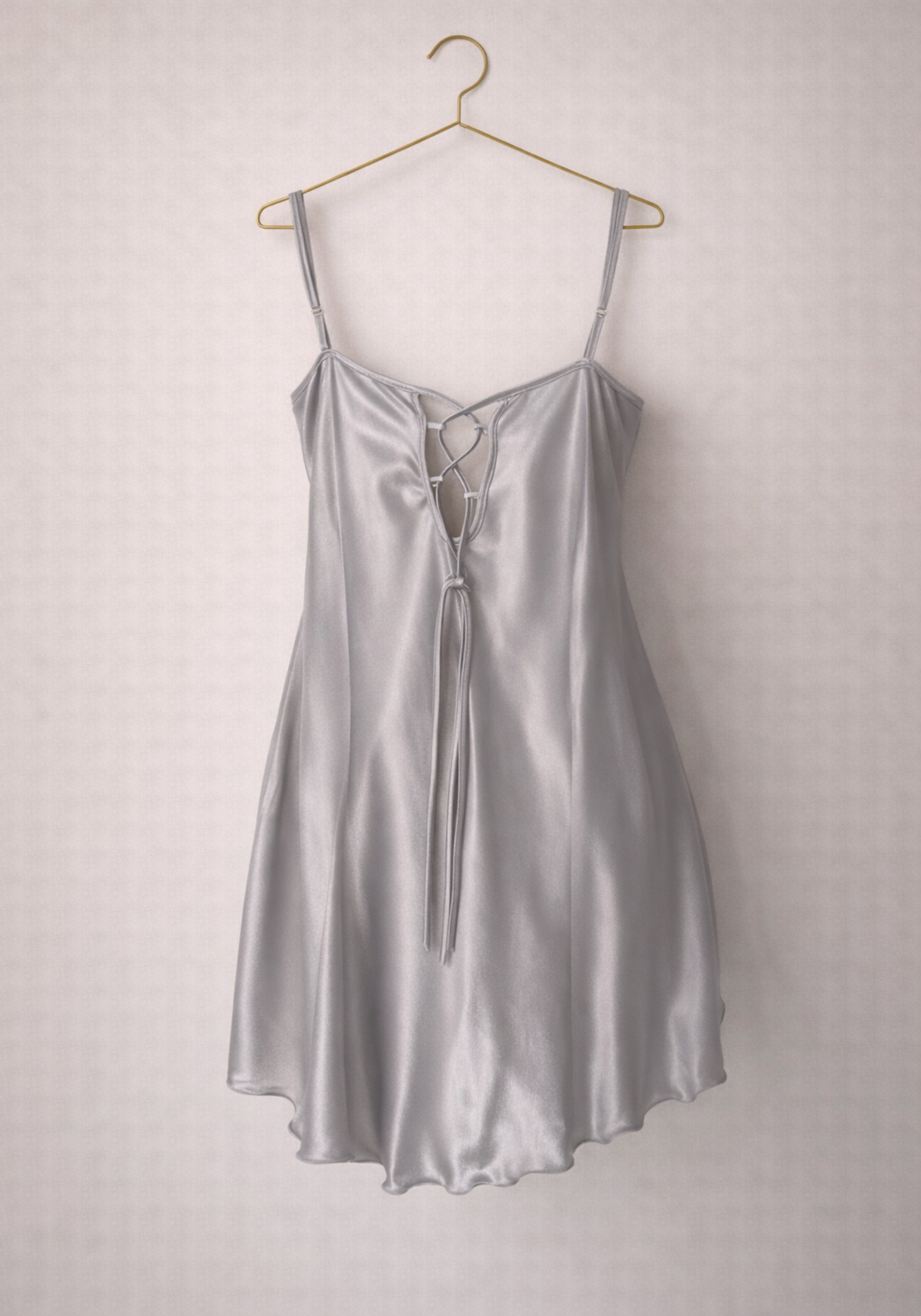 Satin Shoulder Strap Babydol With Lace Detail