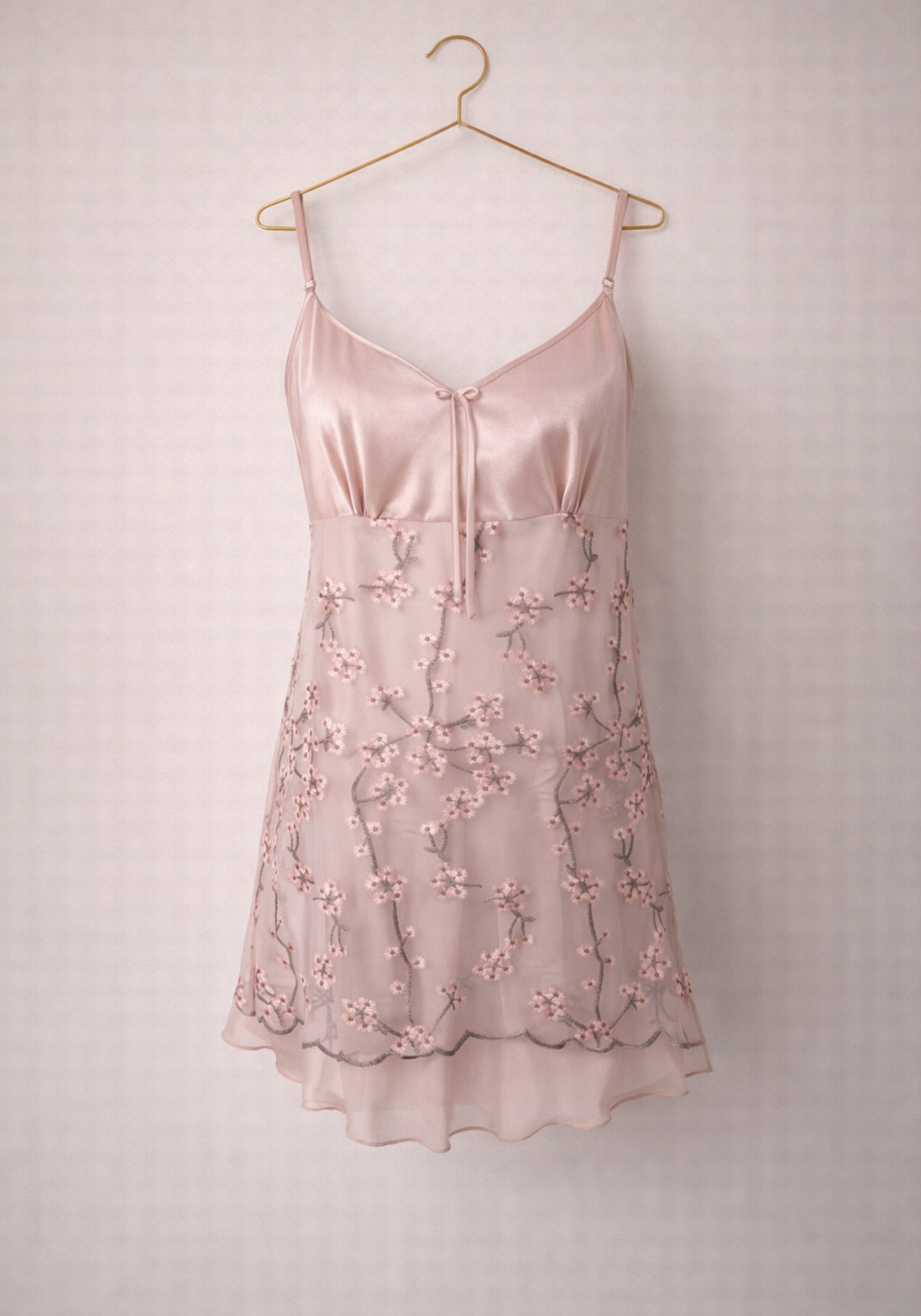 Satin Shoulder Strap Babydol With Lace Detail