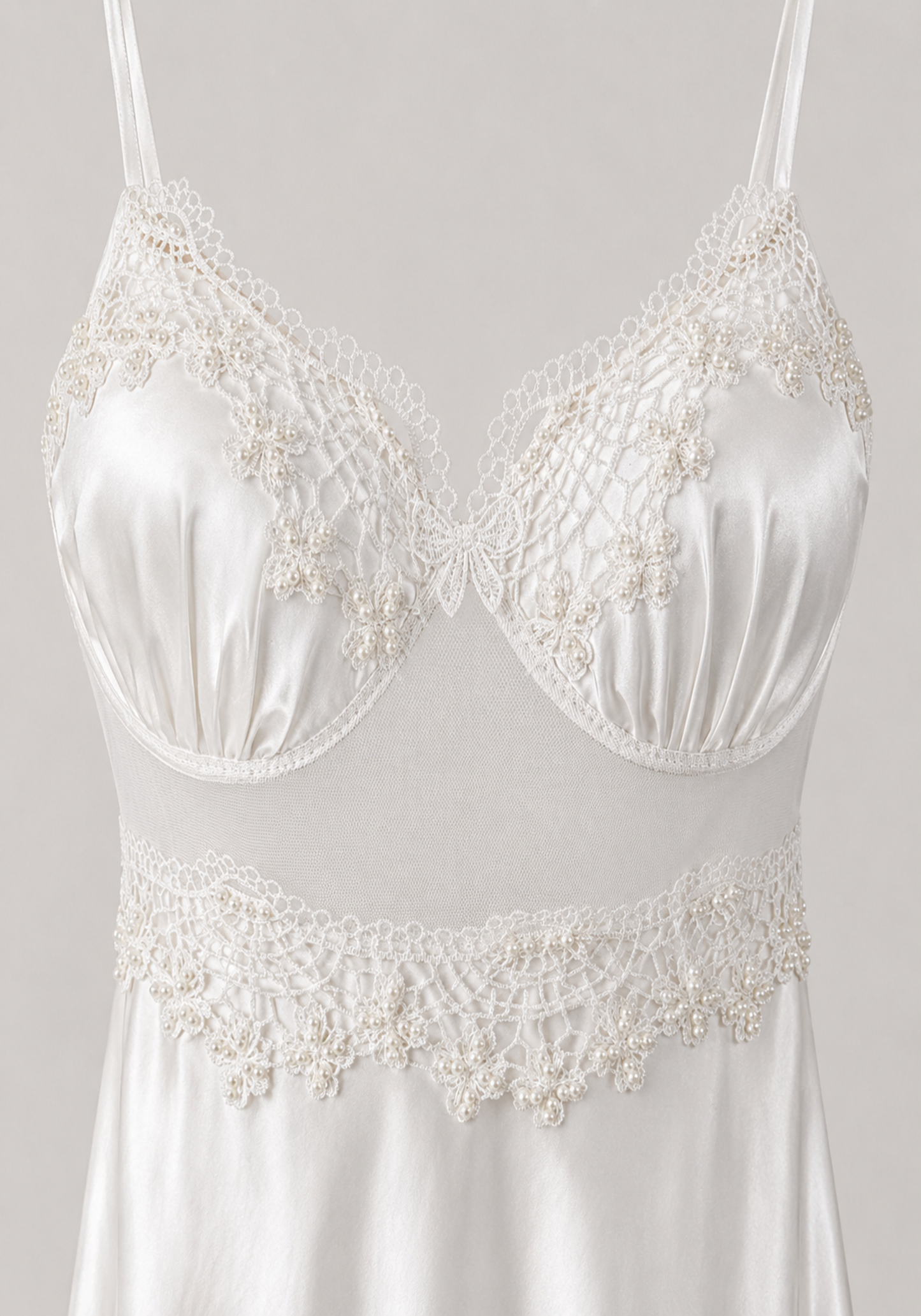 Bridal Long Night Gown And Robe Set With Lace