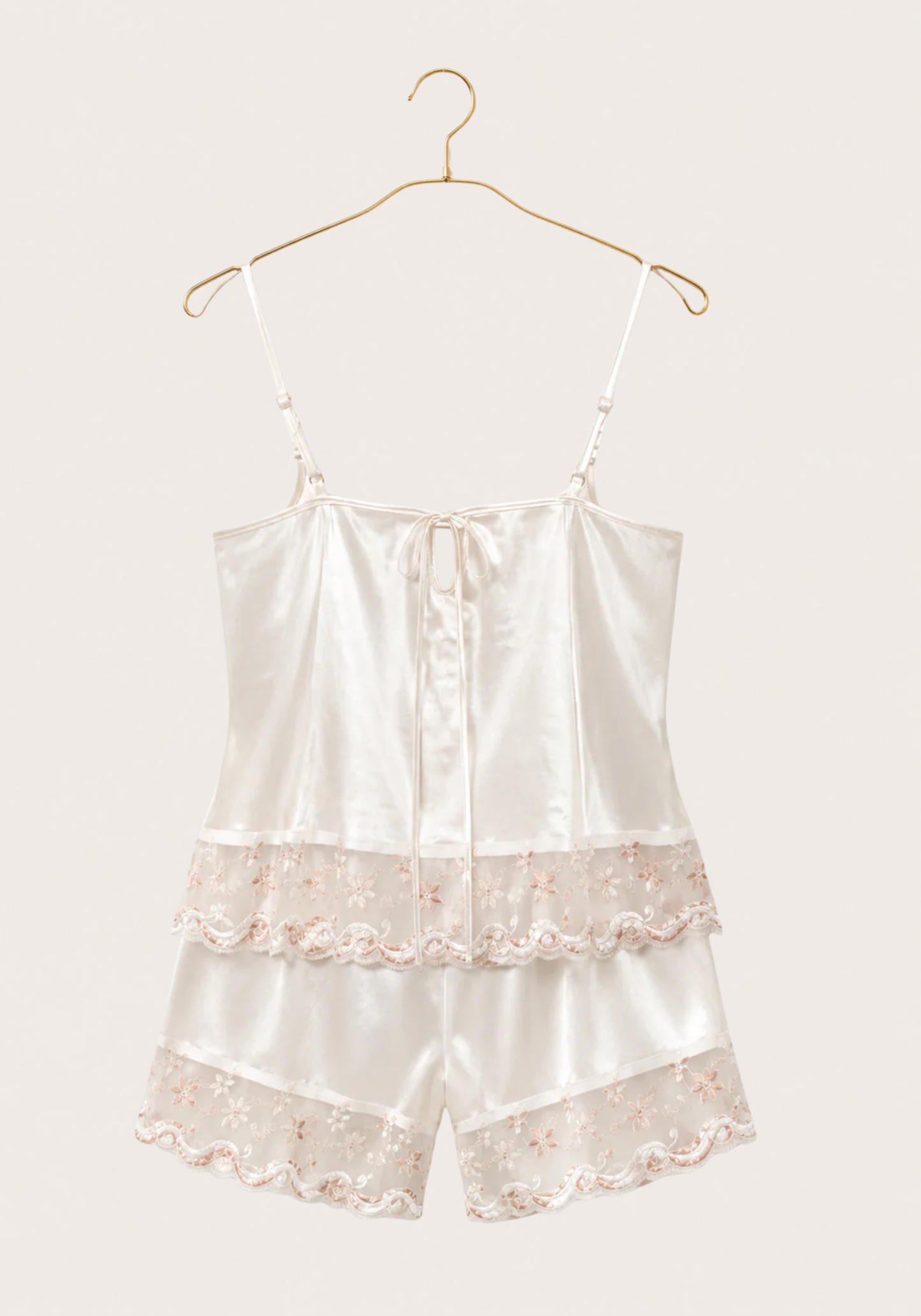 Cami Short Set: Shoulder Strap Satin Cami And Short Set