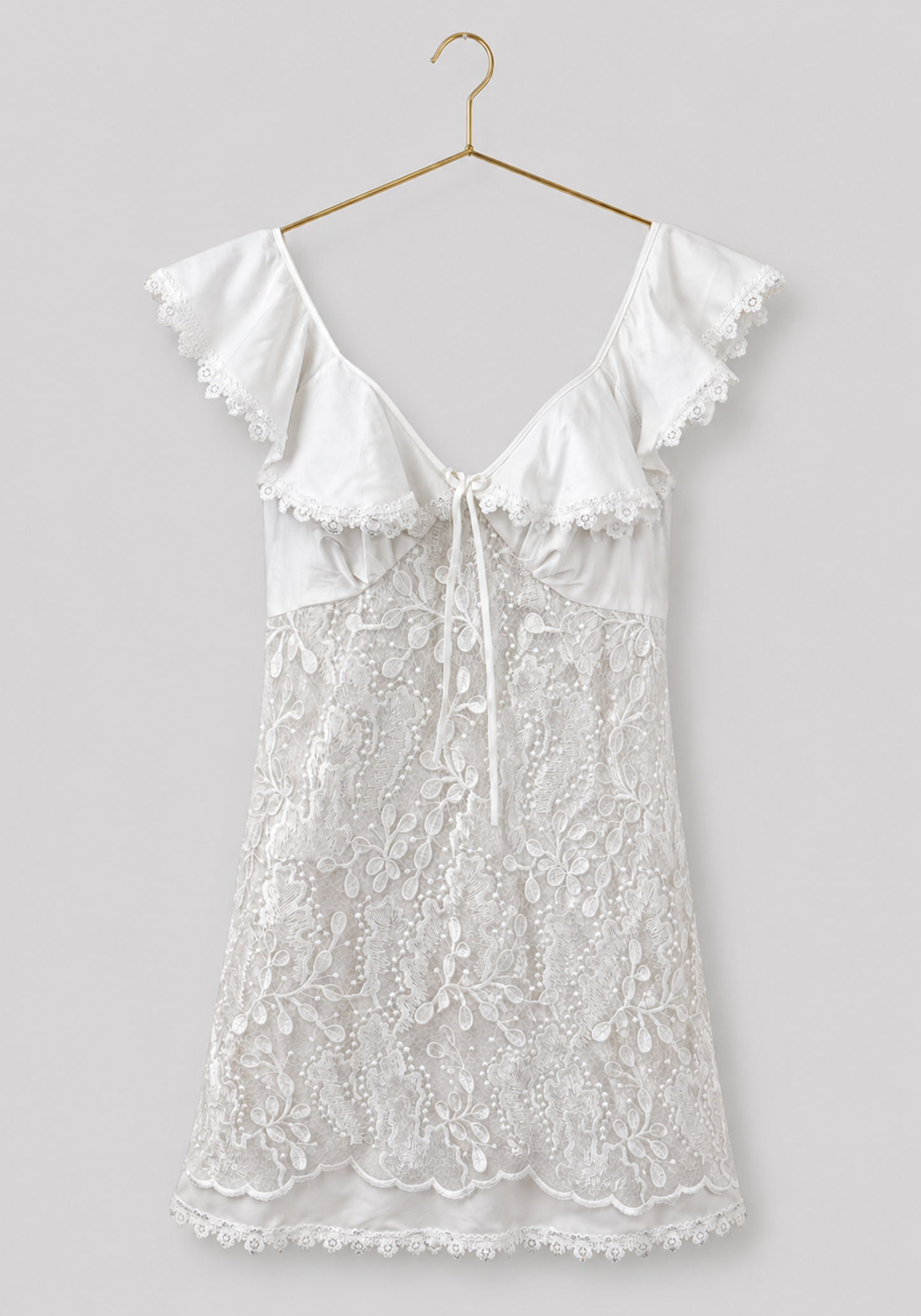 Bridal Babydoll: Full Dantel With Satin Babydoll