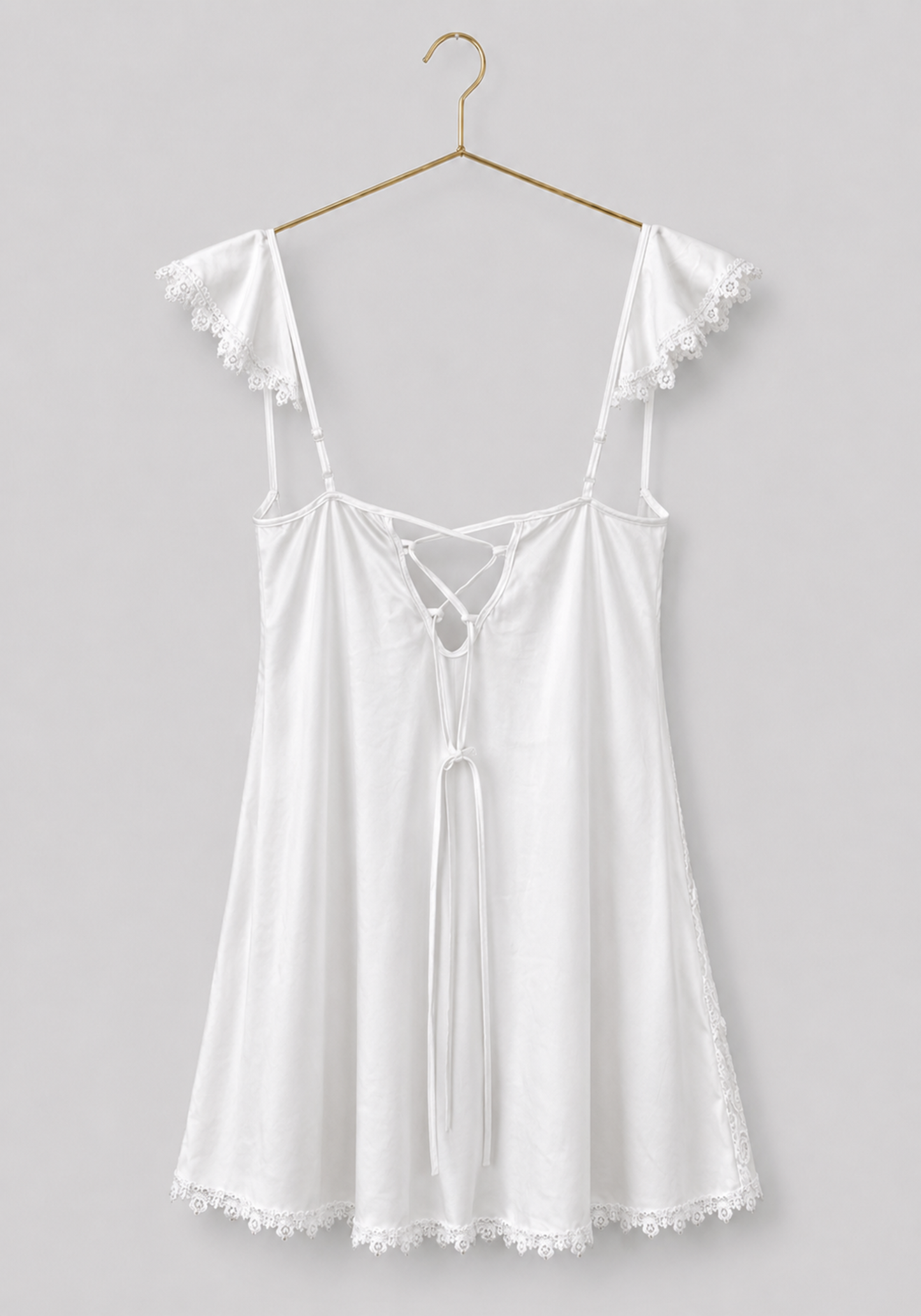Bridal Babydoll: Full Dantel With Satin Babydoll